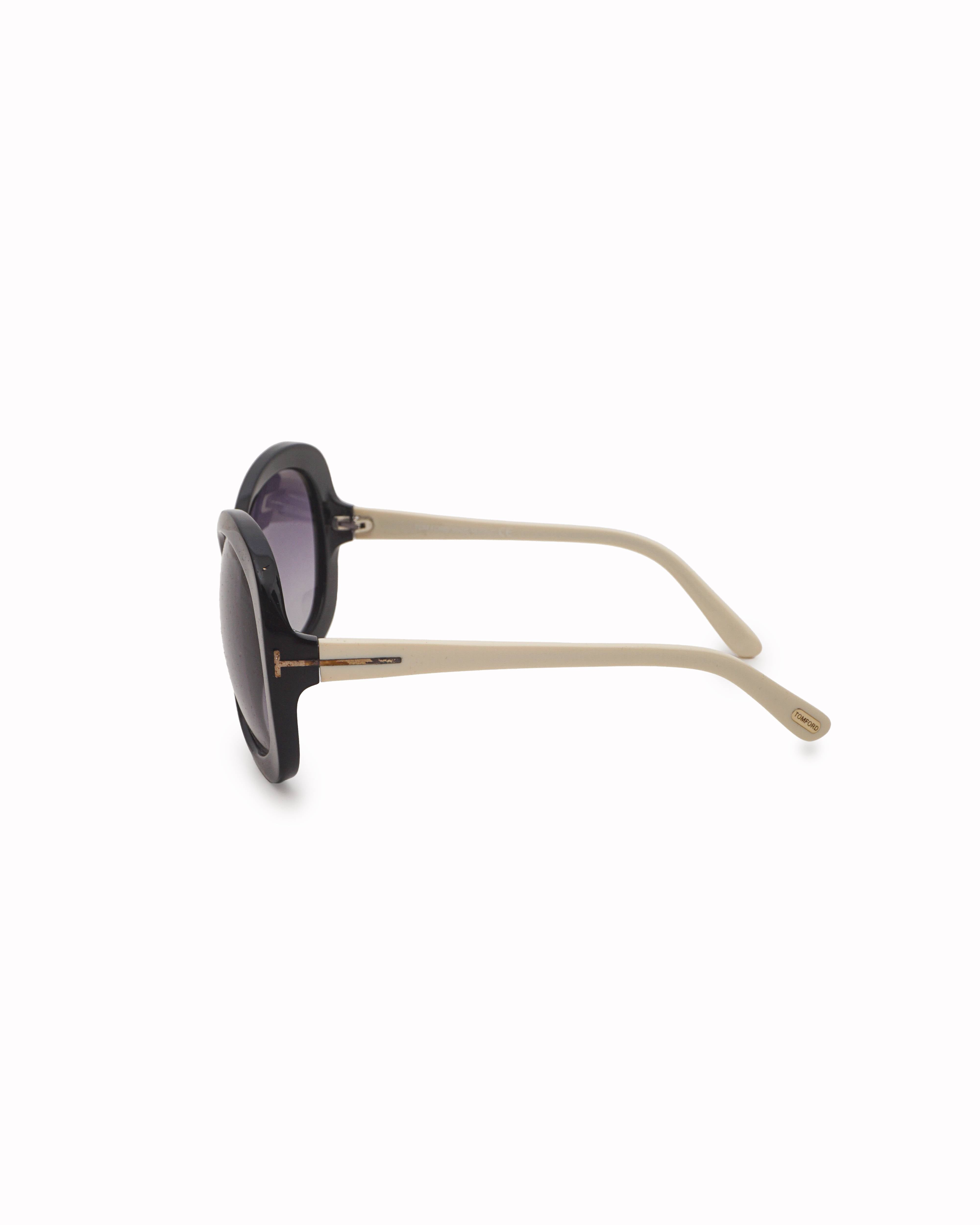 Tom Ford Oversized Black & White Crossover Sunglasses