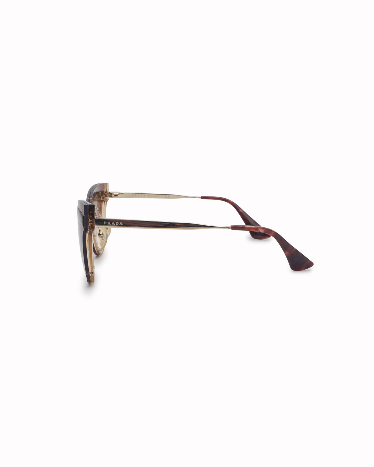 Prada Pale Gold & Brown Cat-Eye Sunglasses