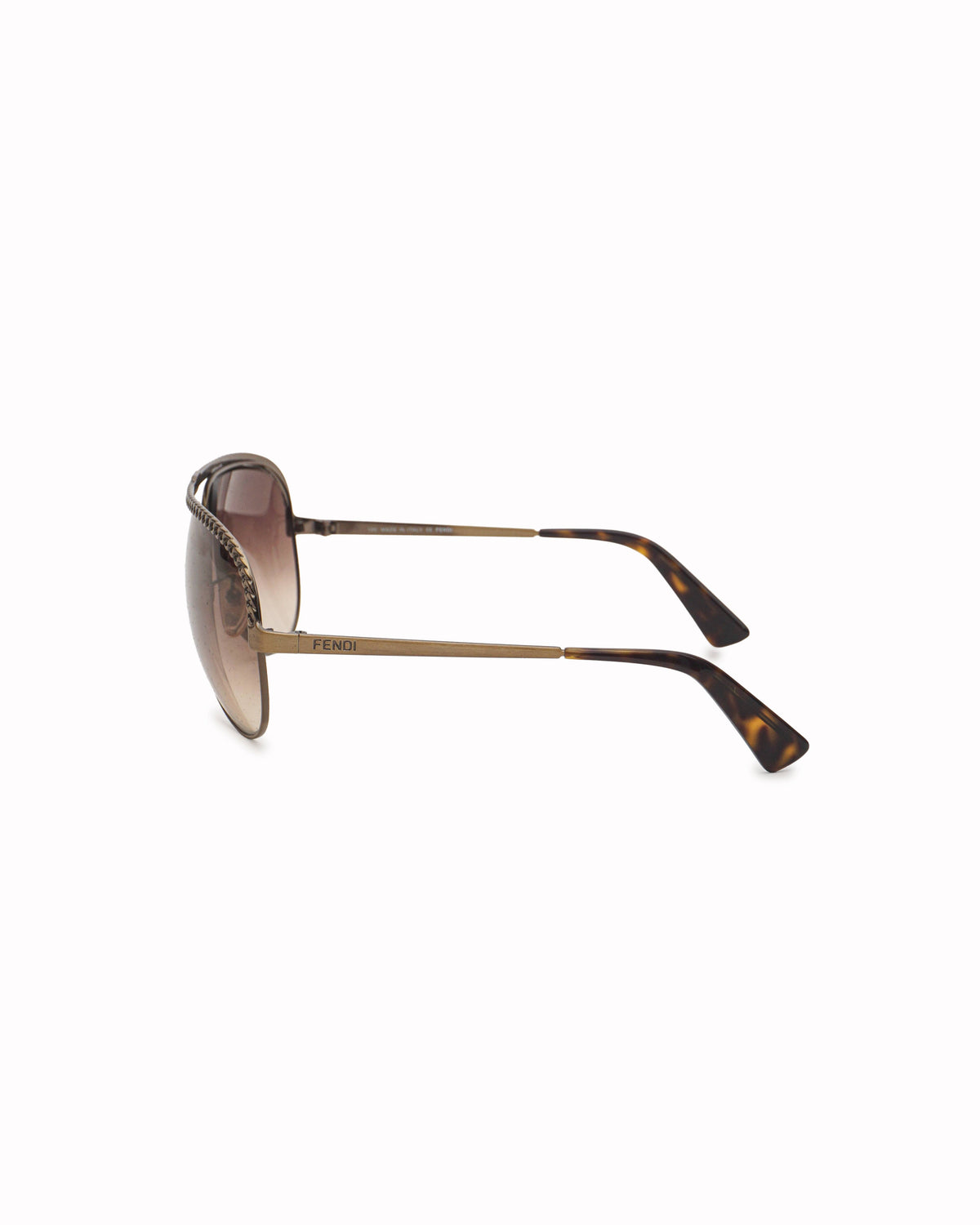Fendi Gold-Tone Chain Aviator Sunglasses