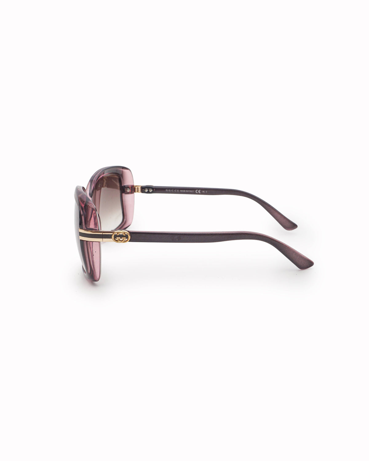 Gucci Two-Tone Brown and Pink Oversized Rectangle Sunglasses
