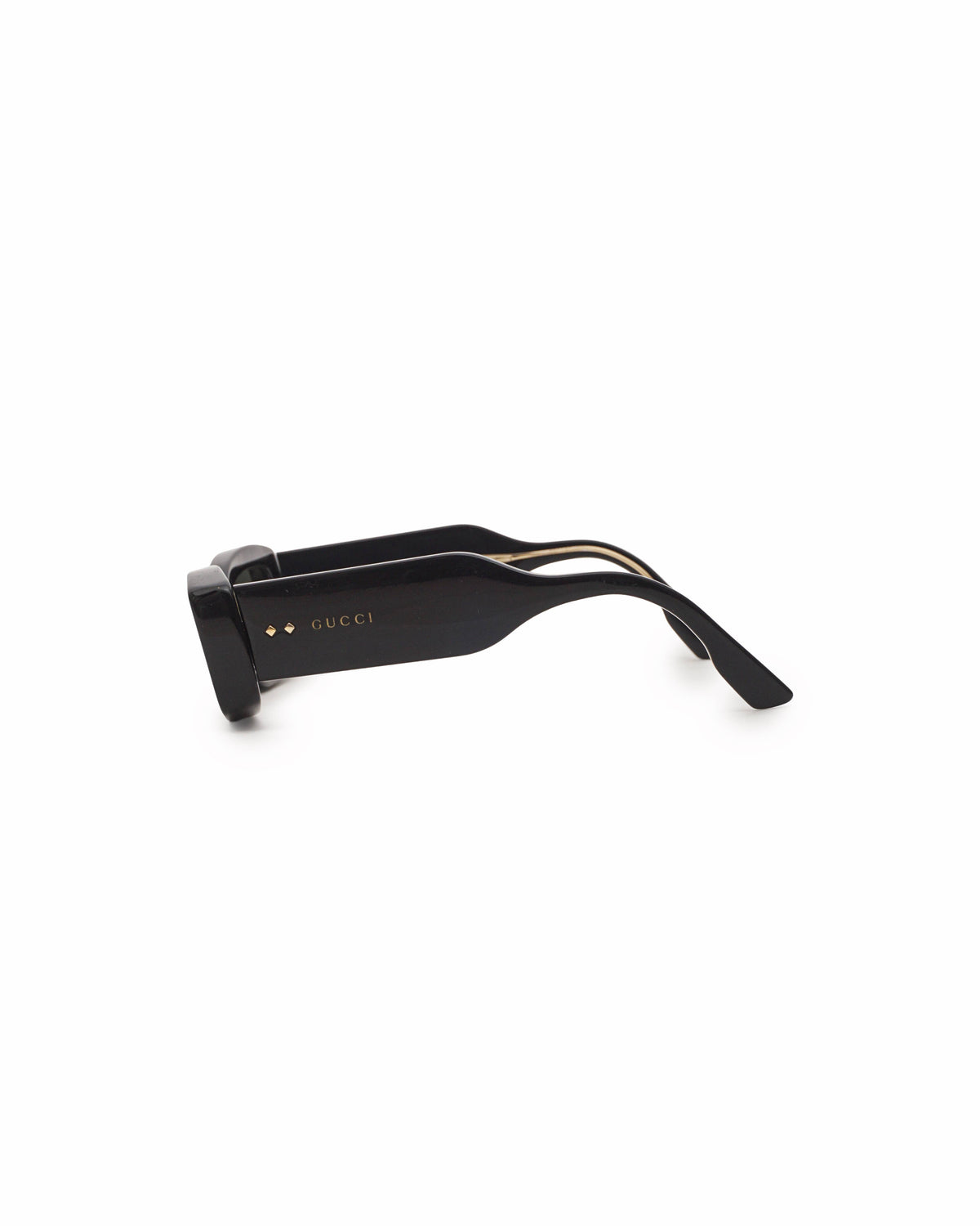 Gucci Women's Black Acetate Rectangular Sunglasses