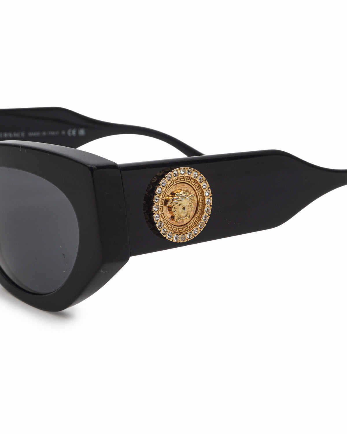 Versace Black Acetate Medusa Cat-Eye Sunglasses