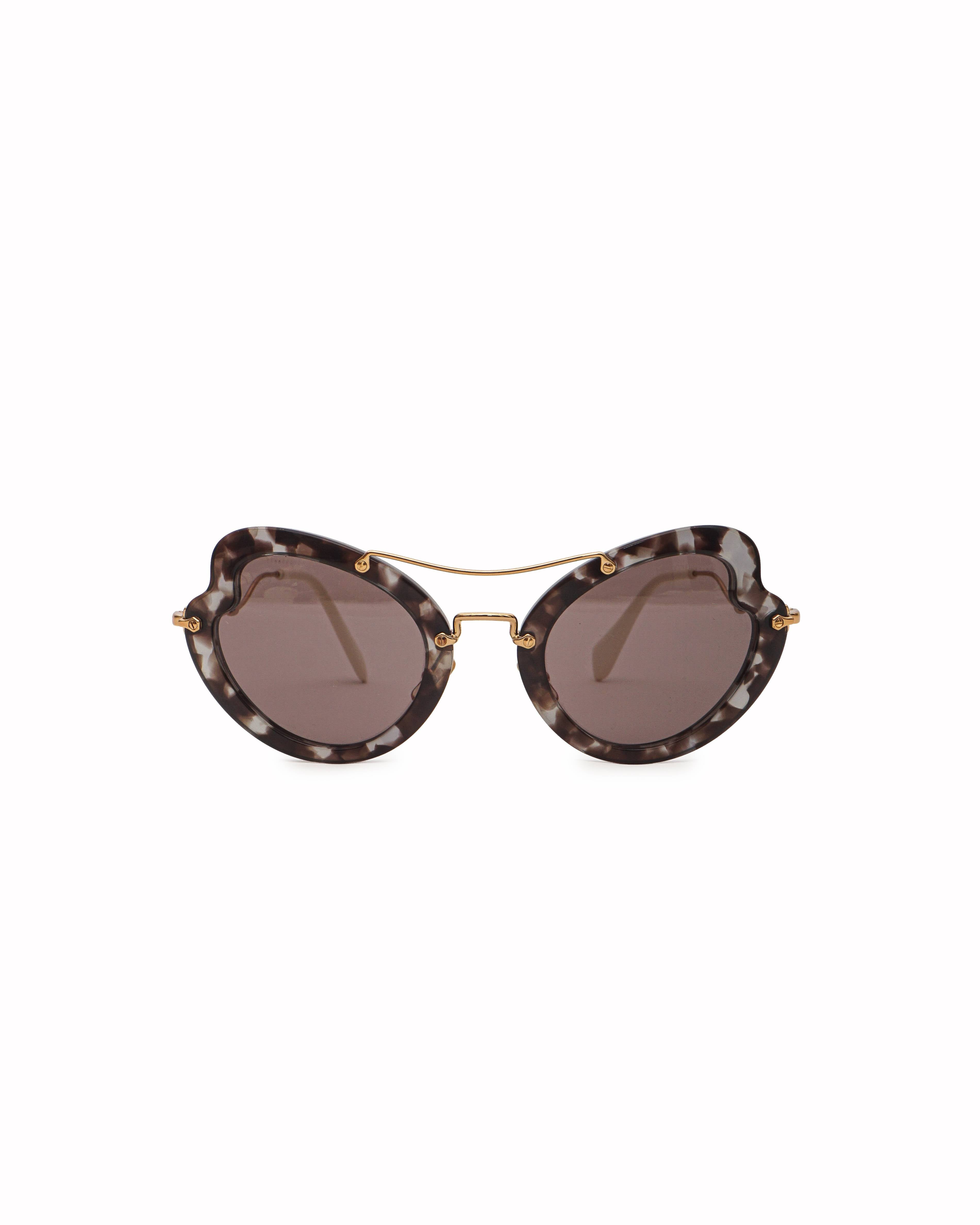 Miu Miu Tortoiseshell Acetate Reveal Butterfly Sunglasses