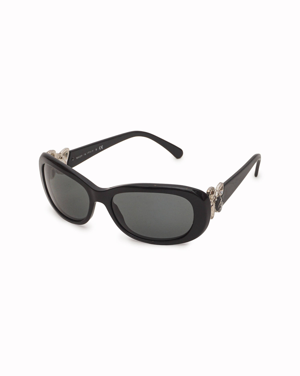 Chanel Black Acetate Interlocking CC Bow Sunglasses