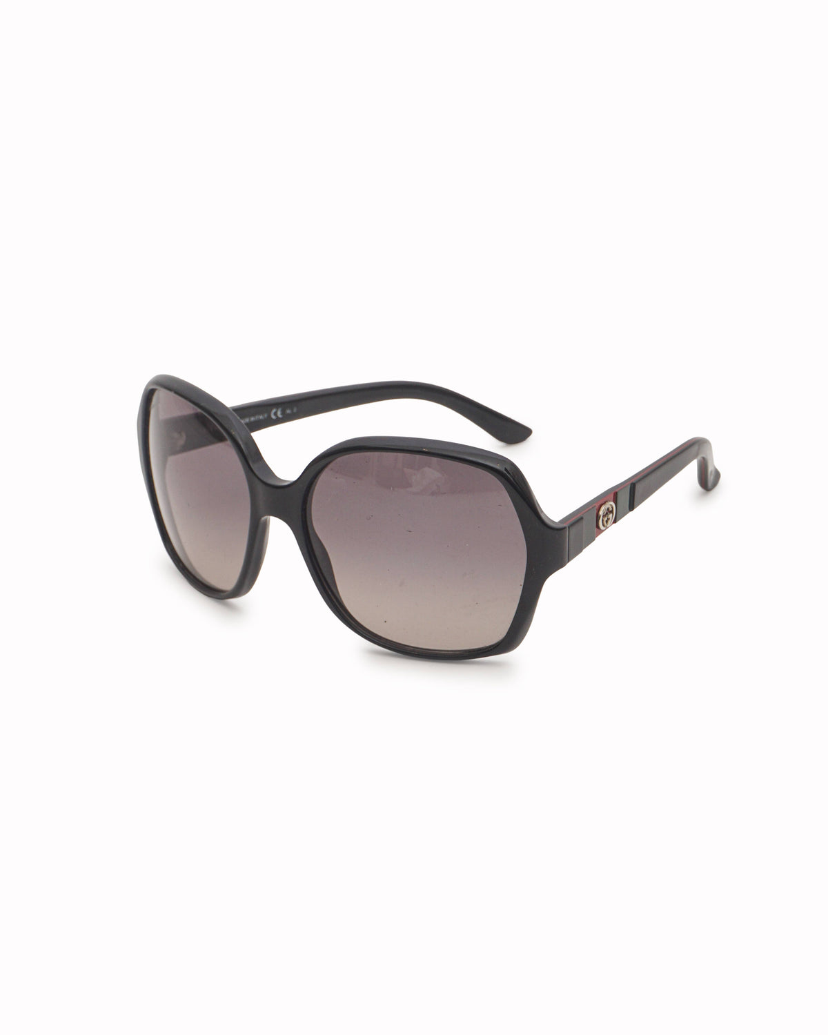 Gucci Black Oversized Square Web Sunglasses