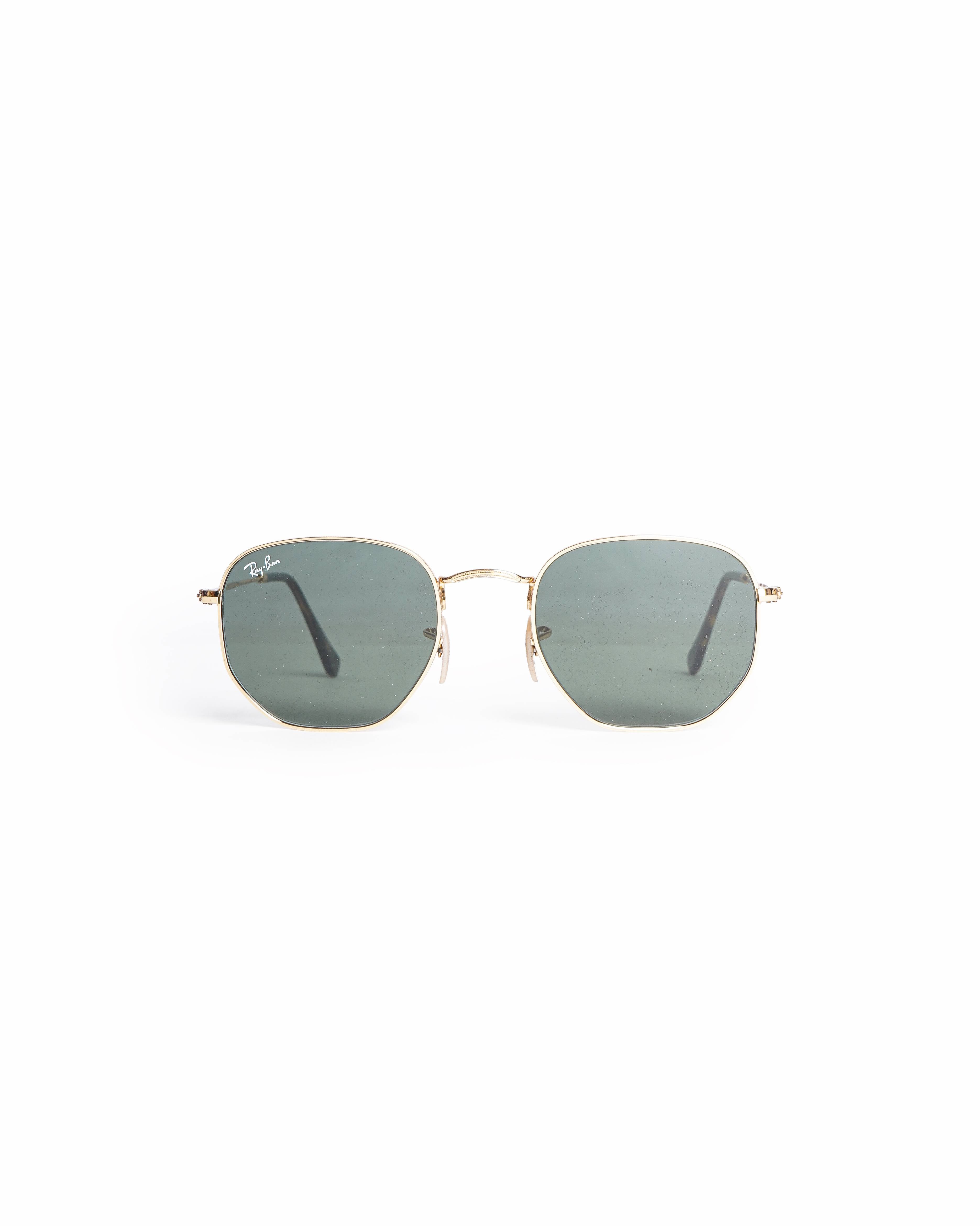 Ray-Ban Gold Frame Hexagonal Sunglasses