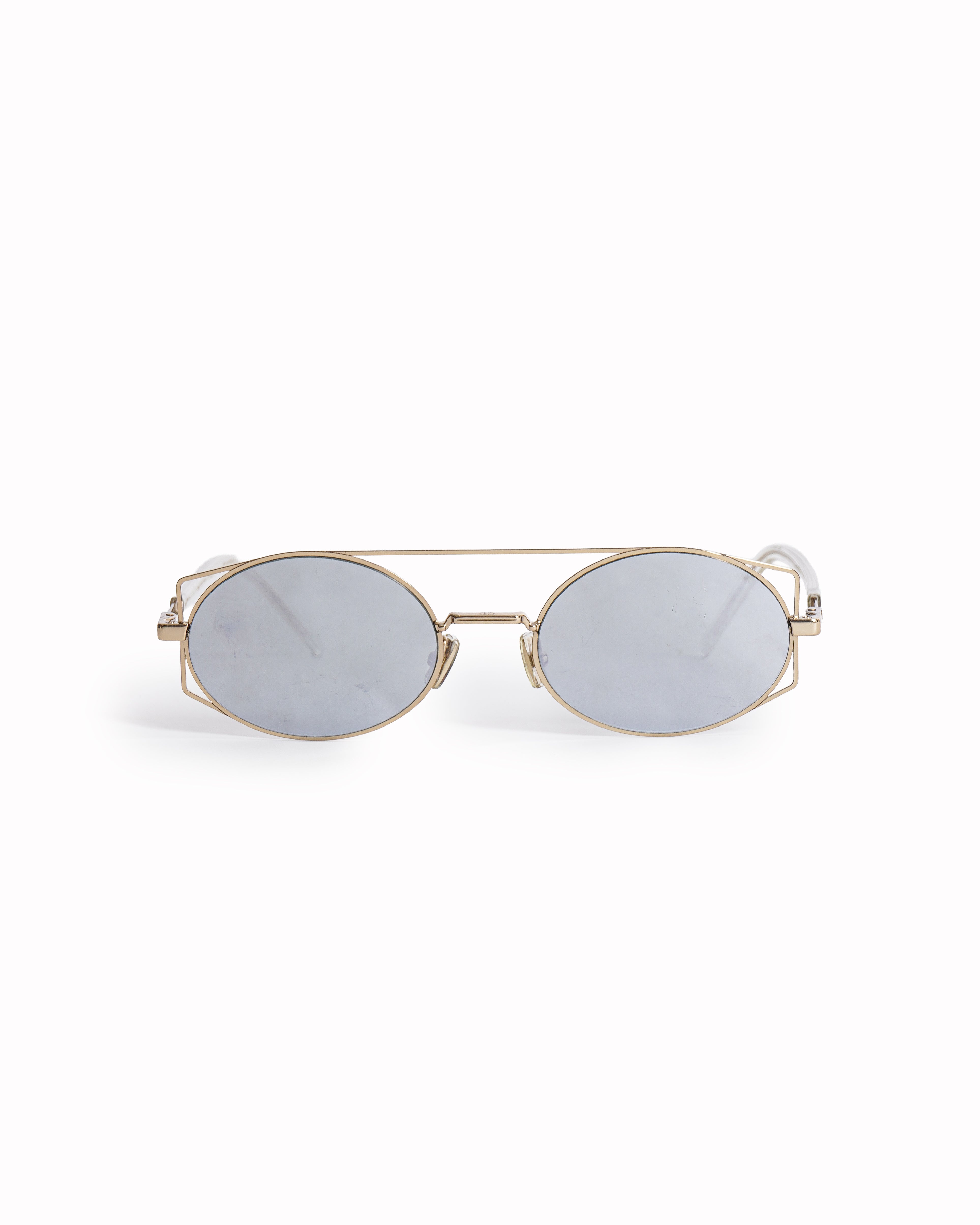 Dior Architectural Double-Bridge Wireframe Sunglasses