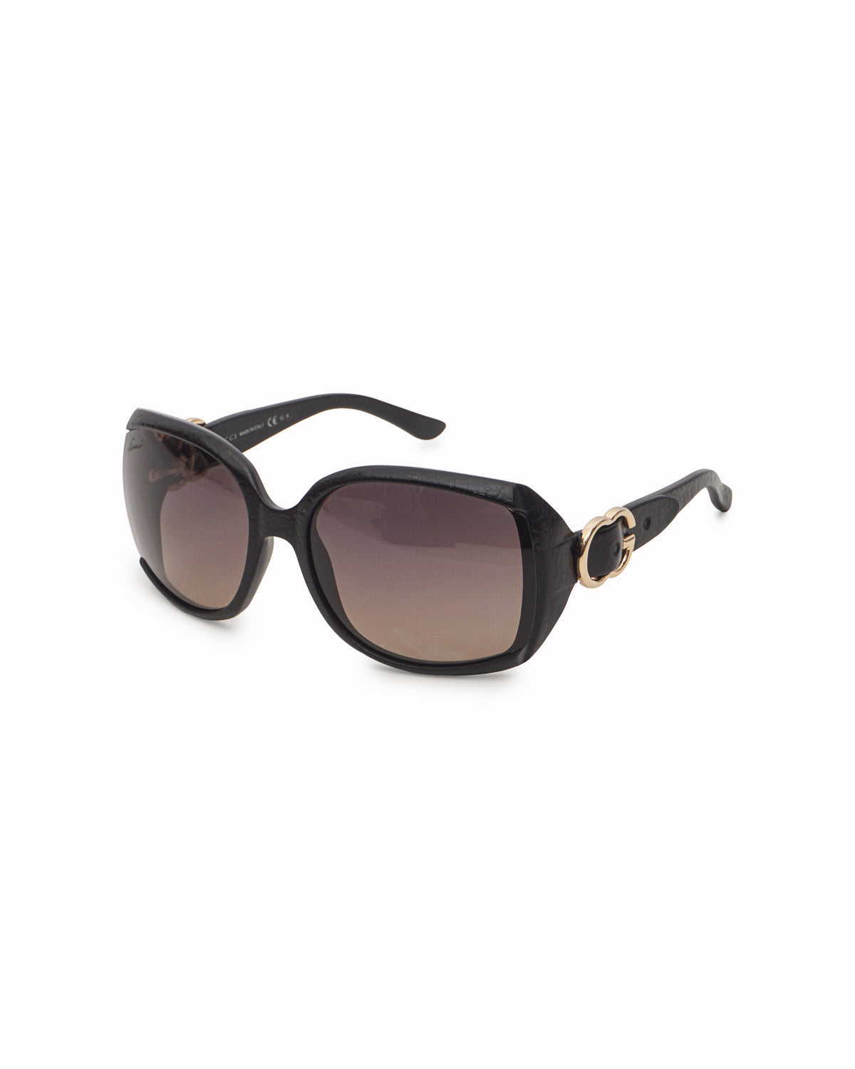 Gucci Oversized Black Acetate Horsebit Sunglasses