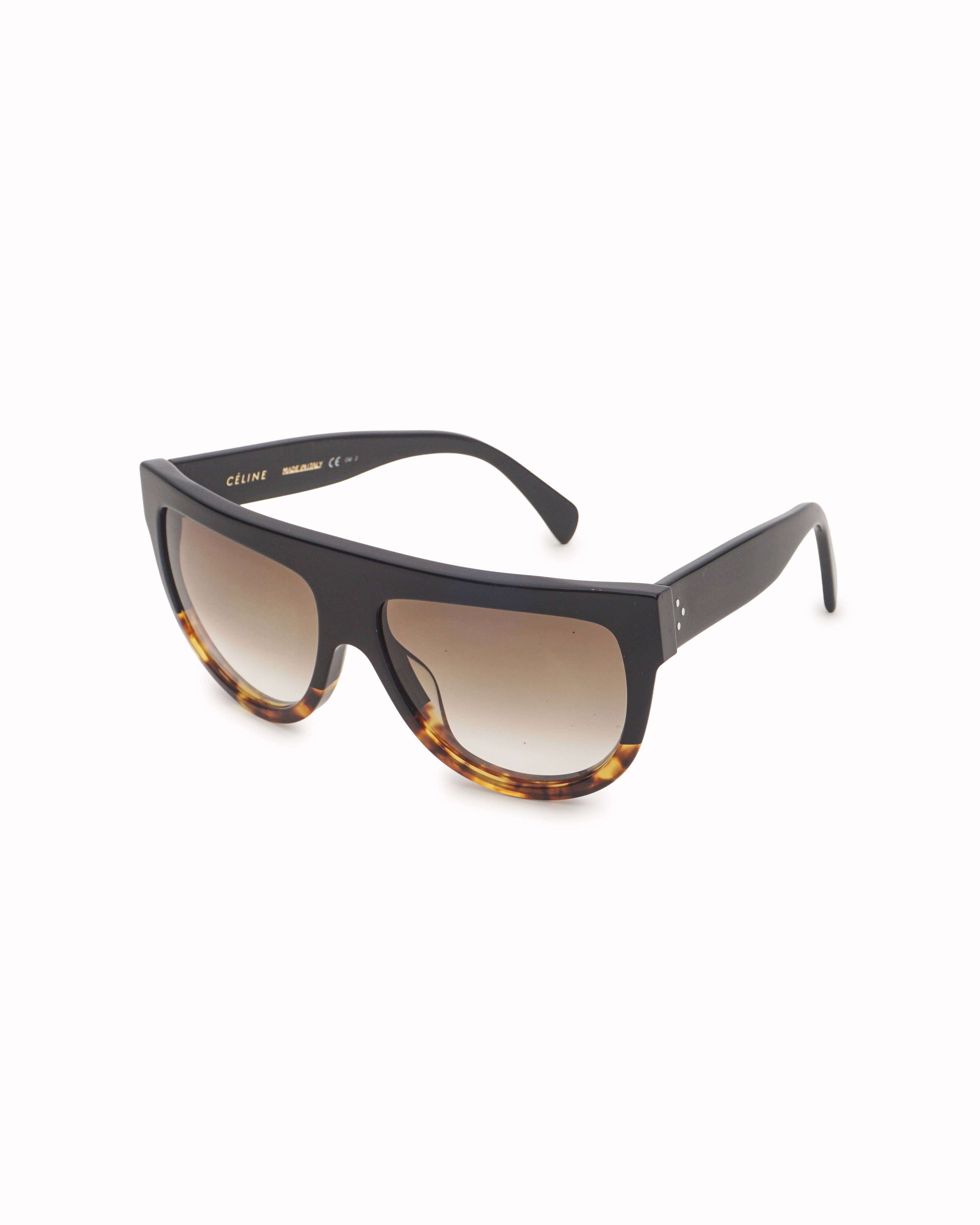 Celine Black & Havana Acetate Shadow Sunglasses