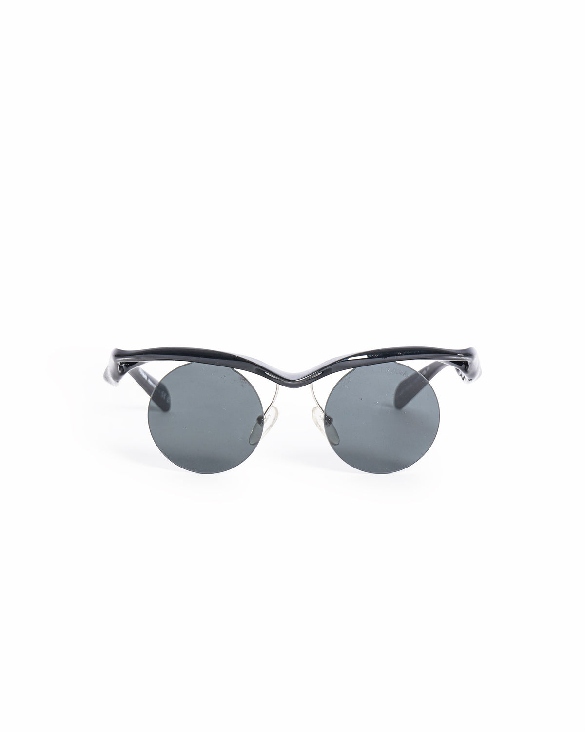 Prada Women's Black Round Rimless Cat-Eye Sunglasses