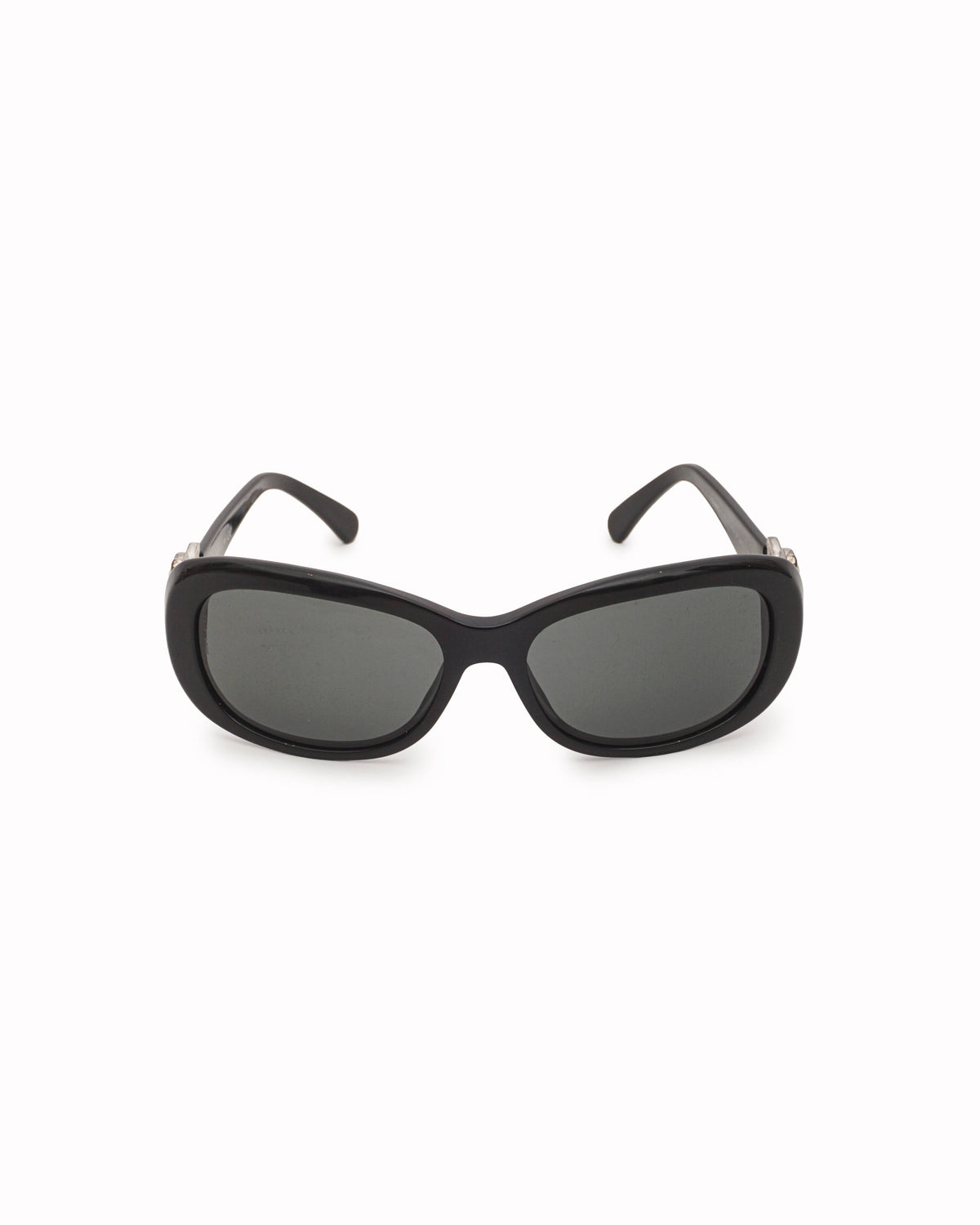 Chanel Black Acetate Interlocking CC Bow Sunglasses