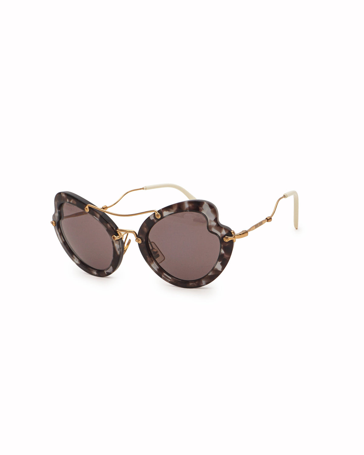 Miu Miu Tortoiseshell Acetate Reveal Butterfly Sunglasses