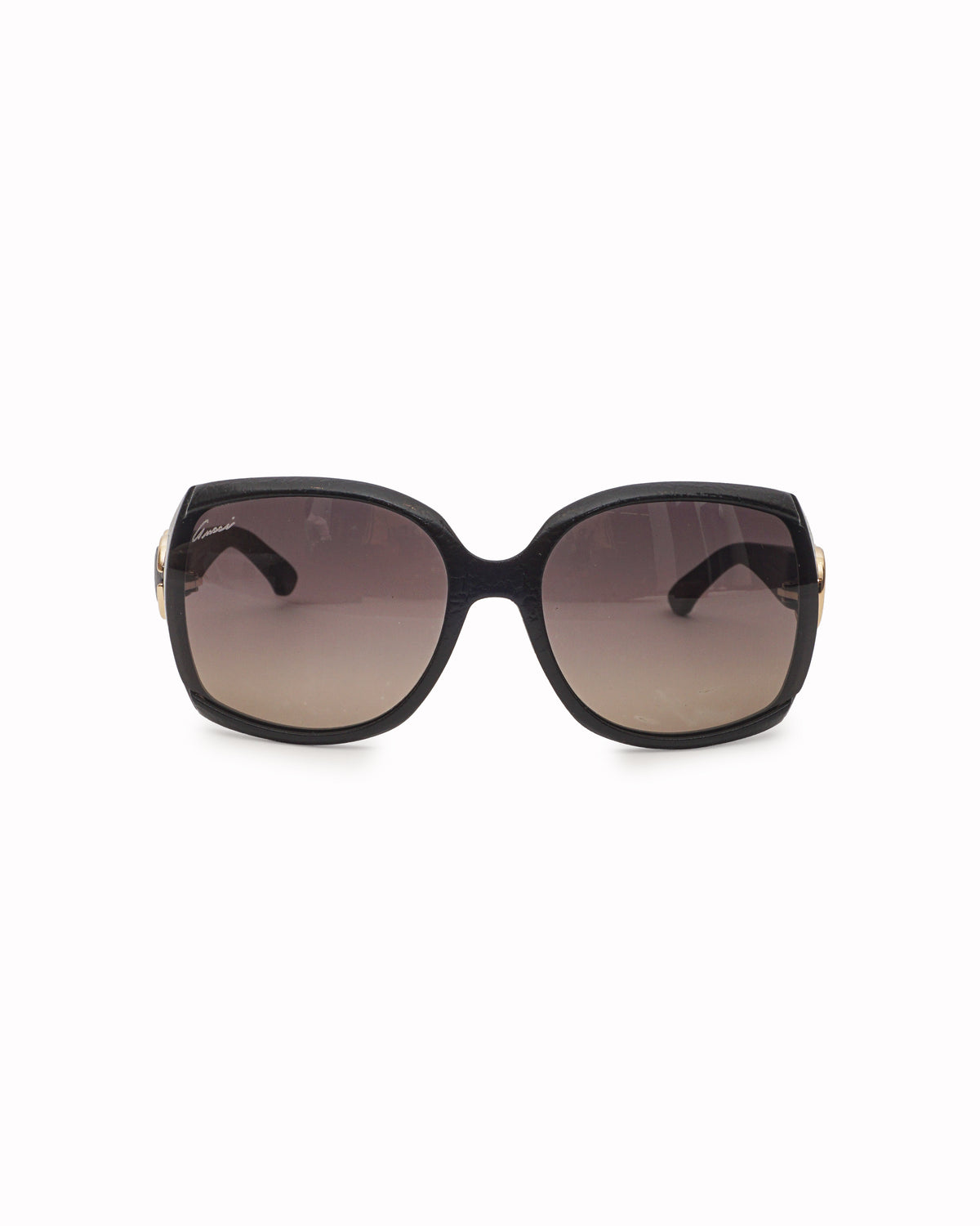 Gucci Oversized Black Acetate Horsebit Sunglasses