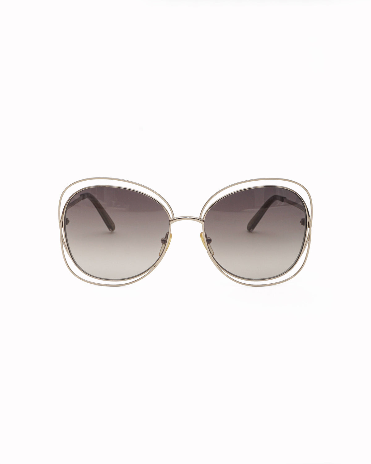 Chloé Silver Metal Wire-Frame Butterfly Sunglasses