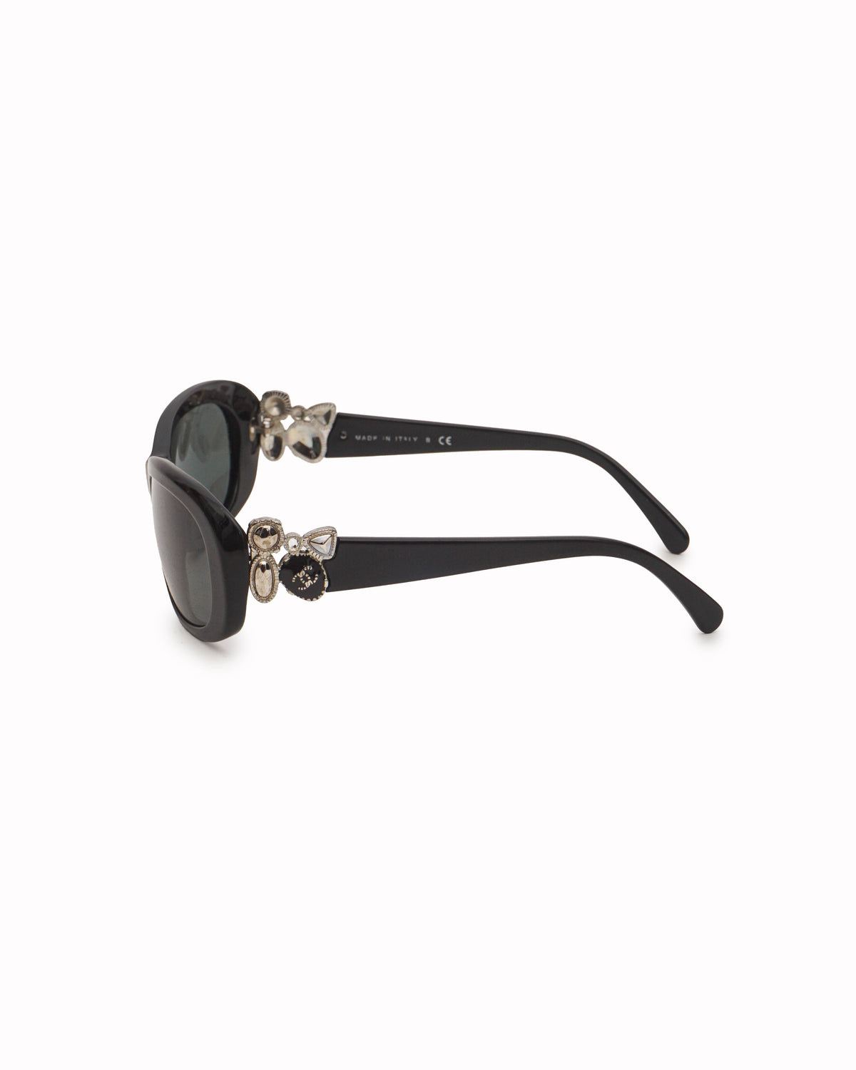 Chanel Black Acetate Interlocking CC Bow Sunglasses