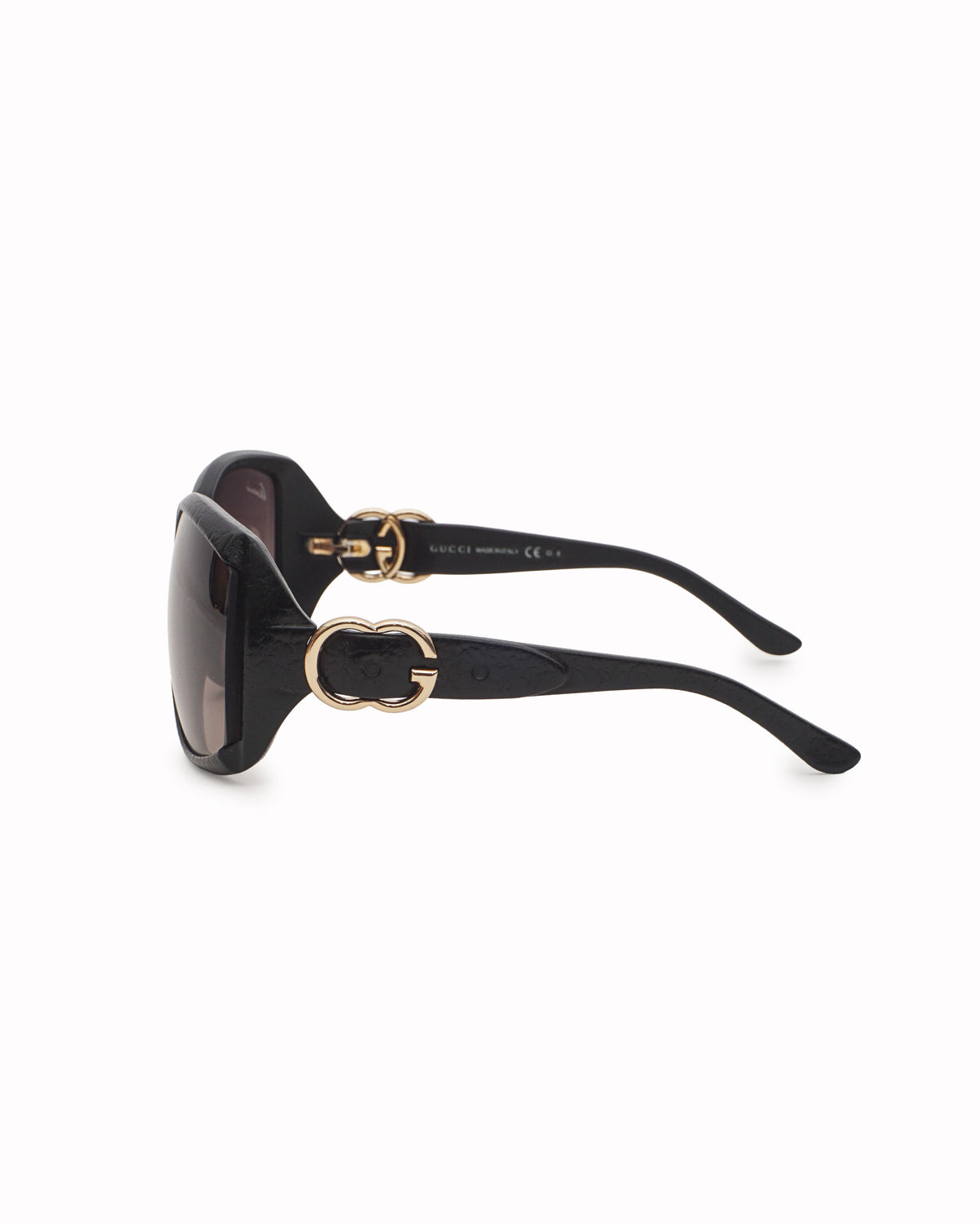 Gucci Oversized Black Acetate Horsebit Sunglasses