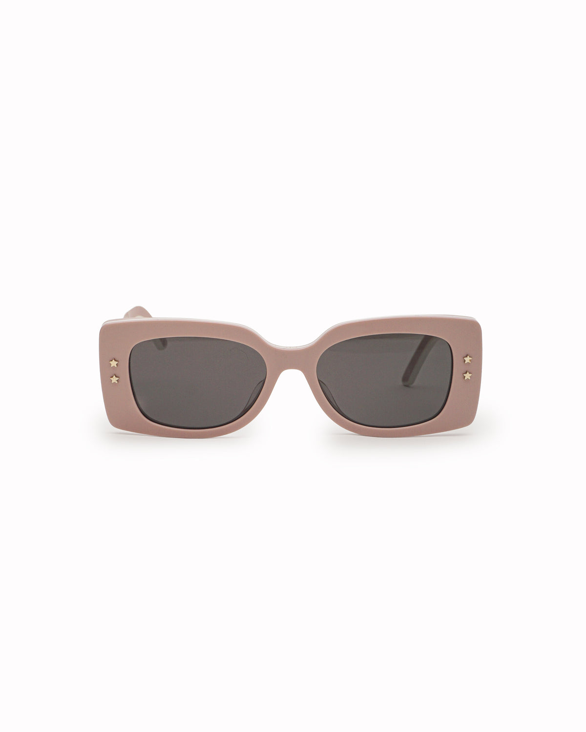 Christian Dior Powder Pink Acetate Rectangular Star Detail Sunglasses