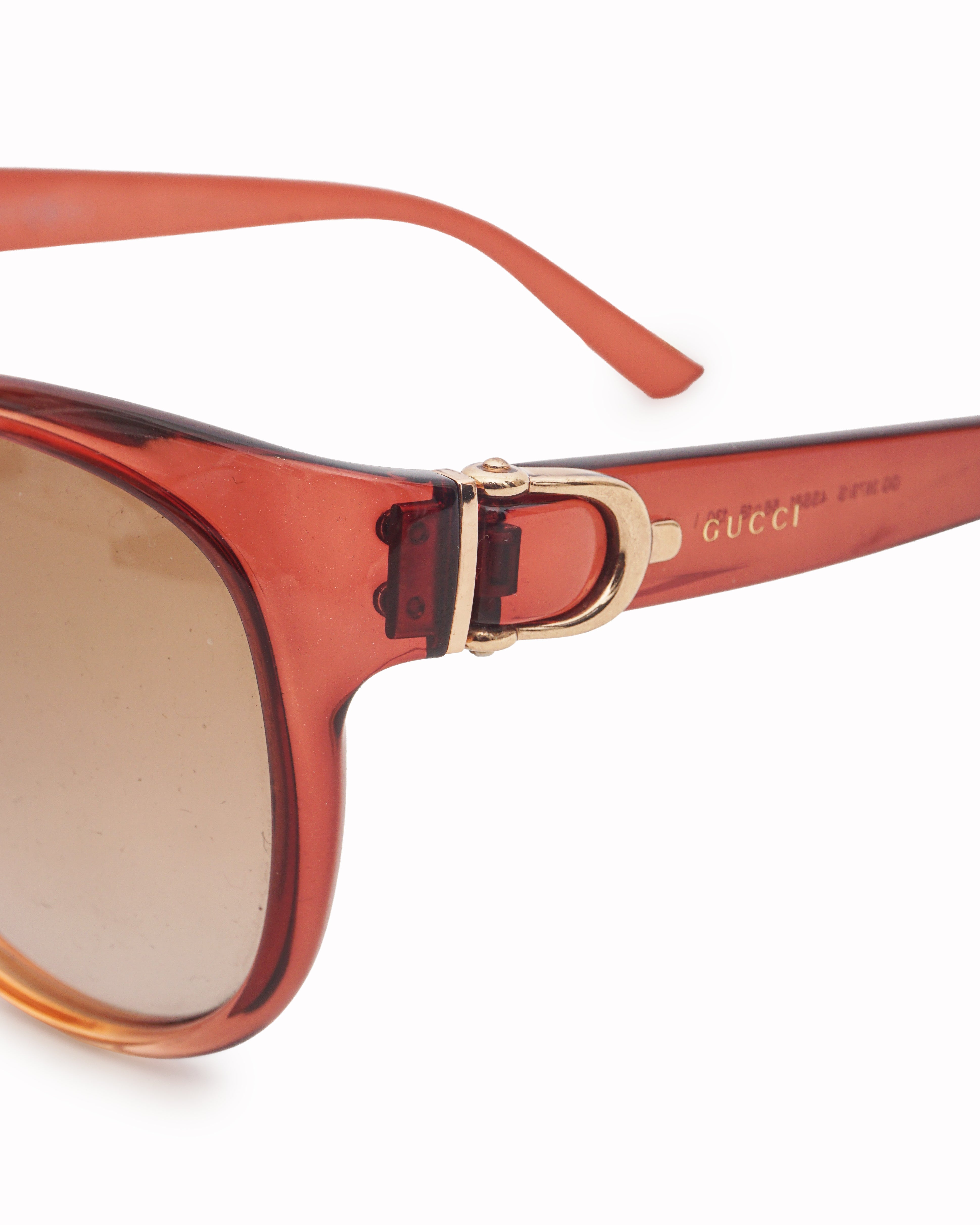 Gucci Translucent Orange/Red Cat-Eye Sunglasses