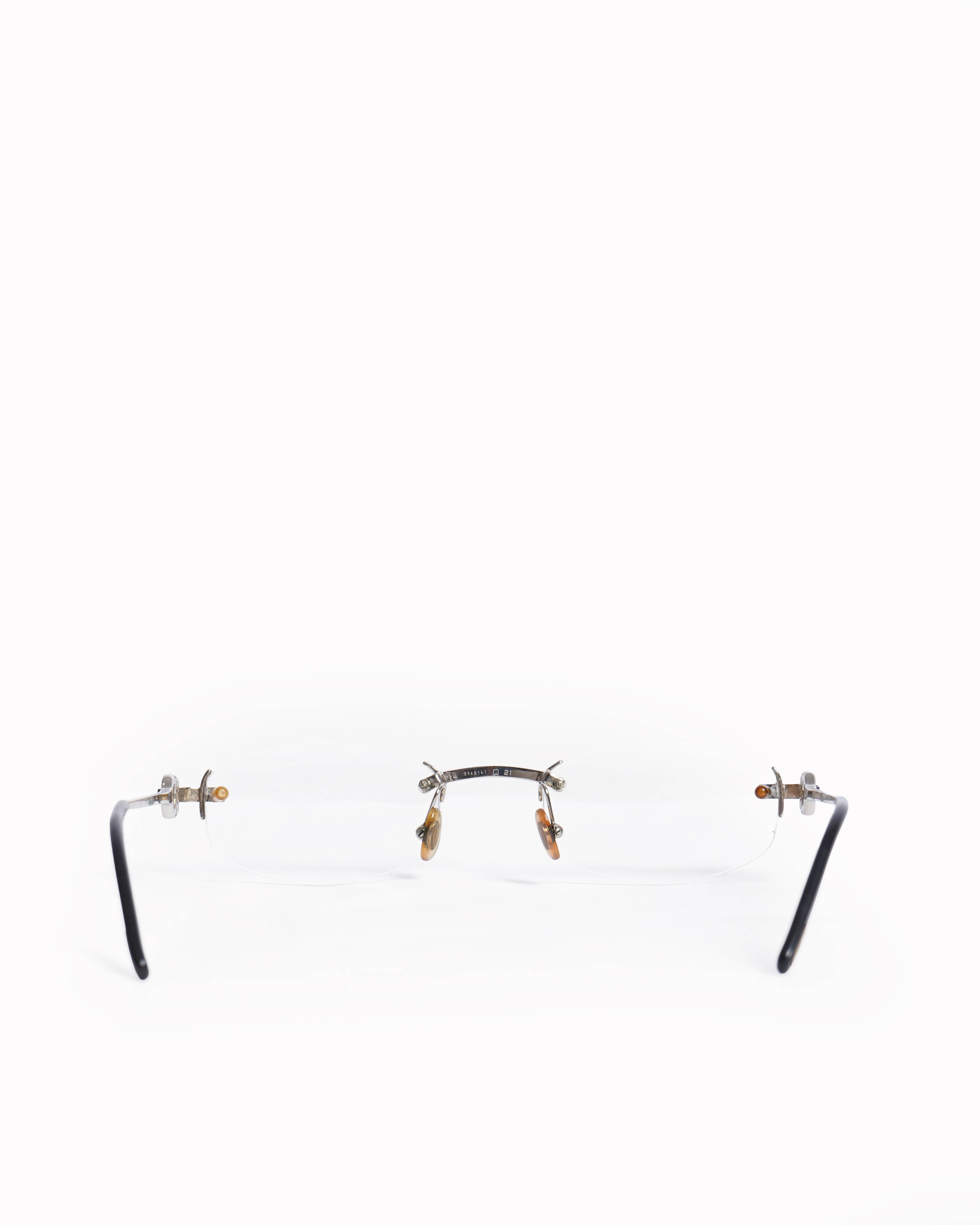 Cartier rectangle frame rimless glasses