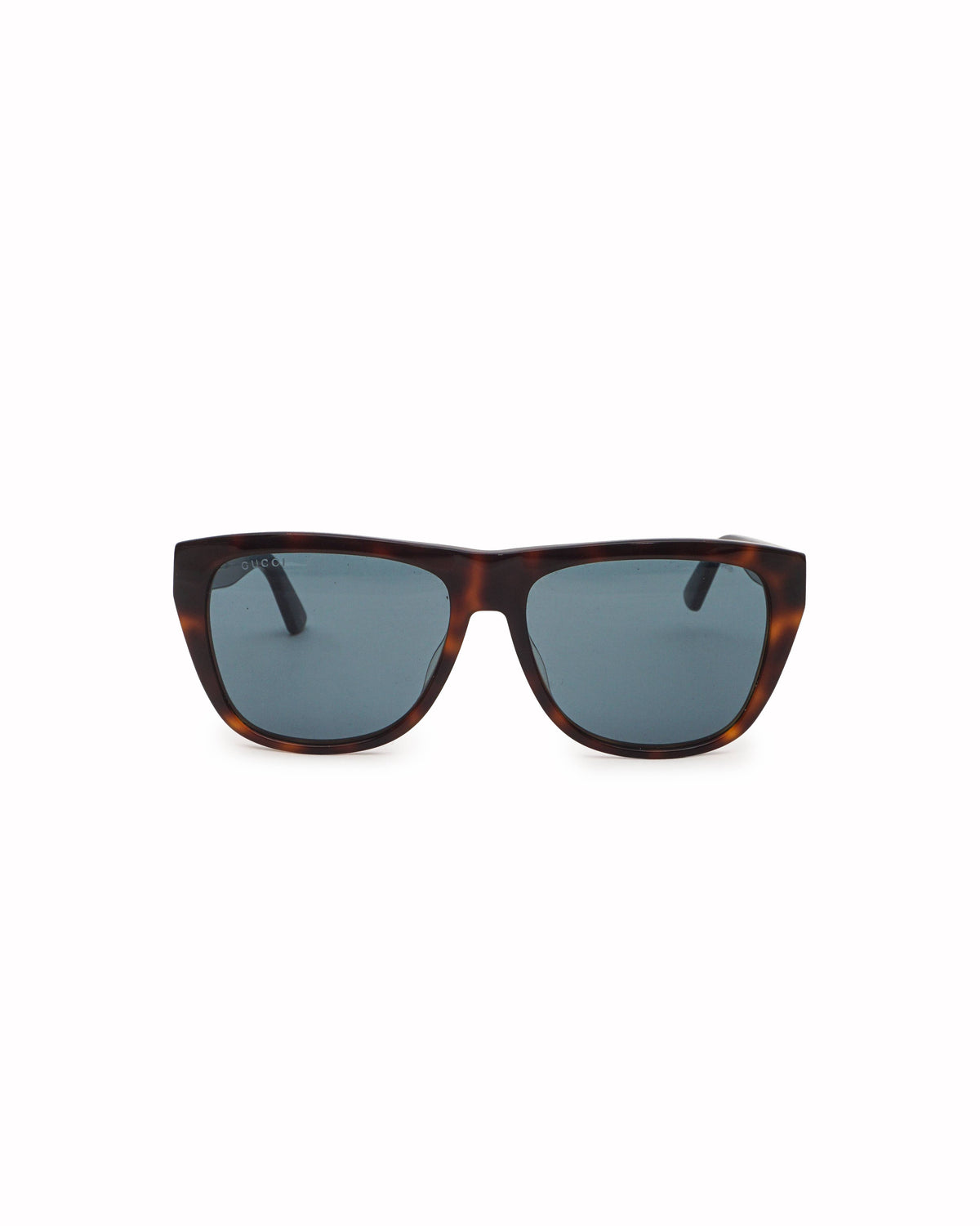 Gucci Men's Tortoiseshell Web Temple Rectangle Sunglasses