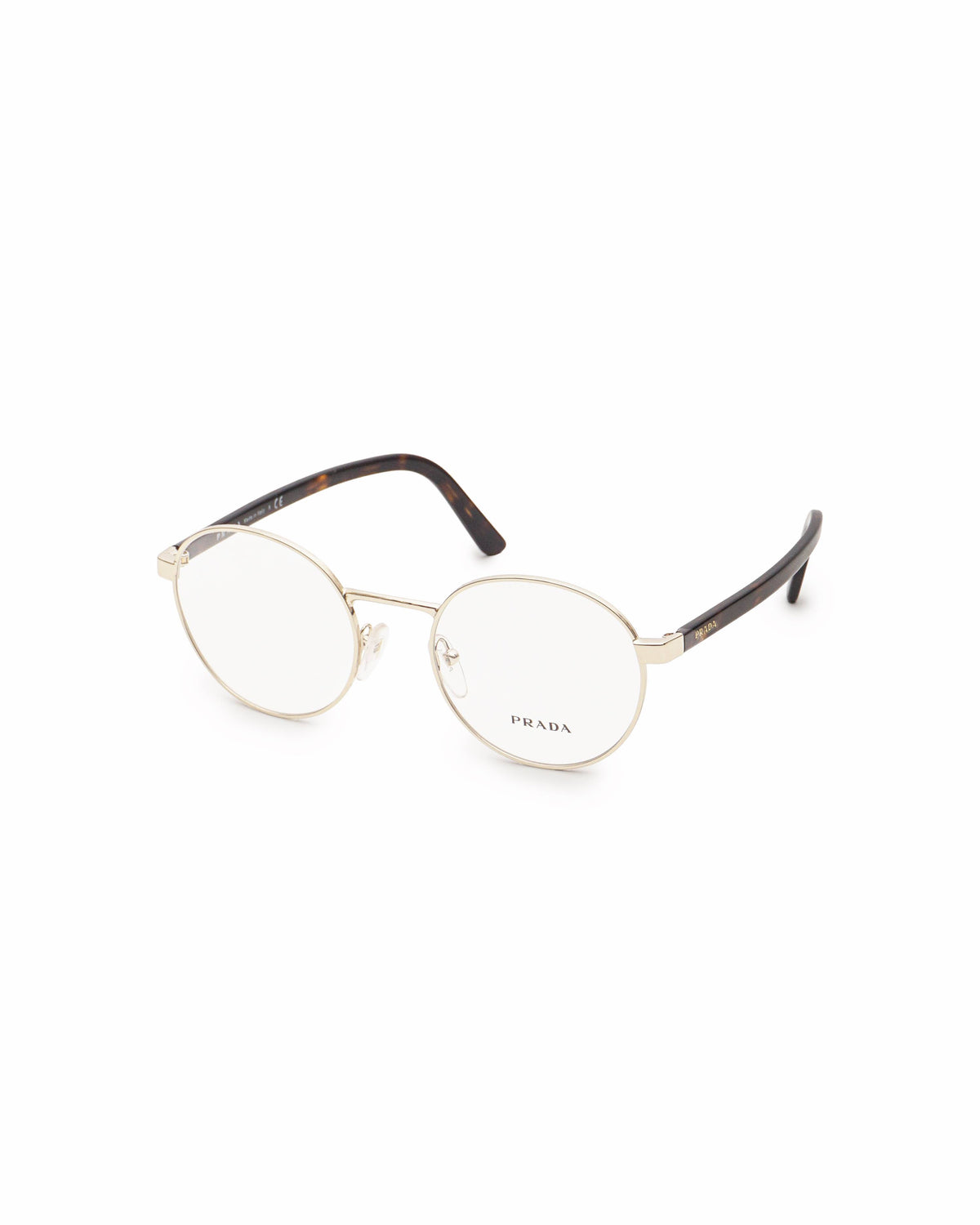 Prada Gold Round Frame Optical Eyeglasses