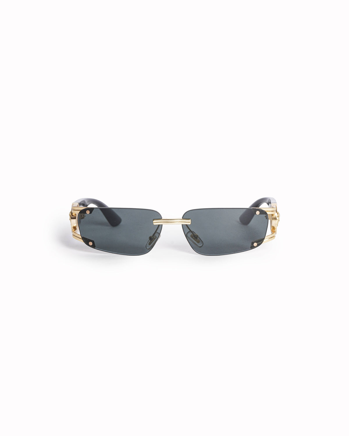 Versace Gold Metal Medusa Rimless Sunglasses