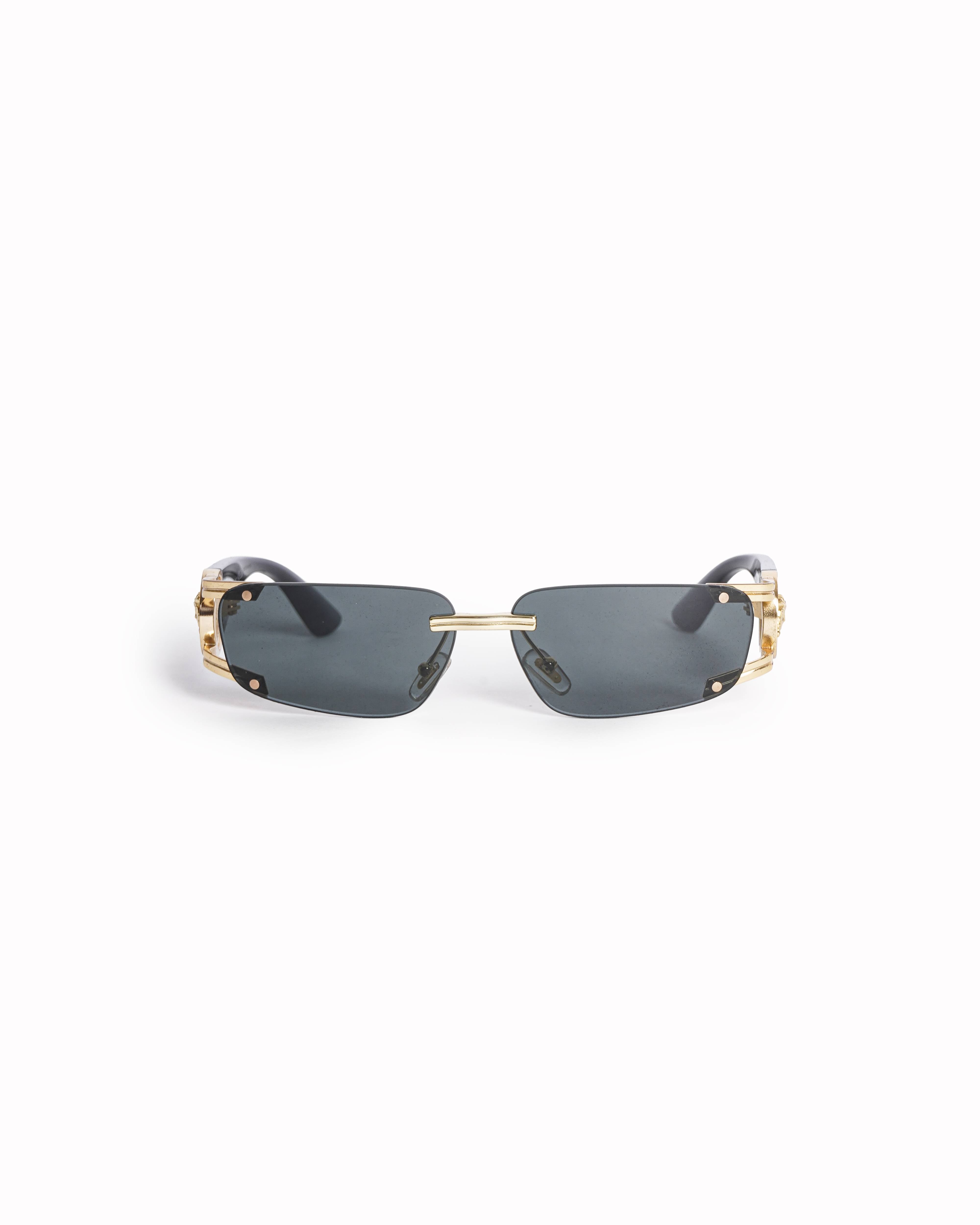 Versace Gold Metal Medusa Rimless Sunglasses
