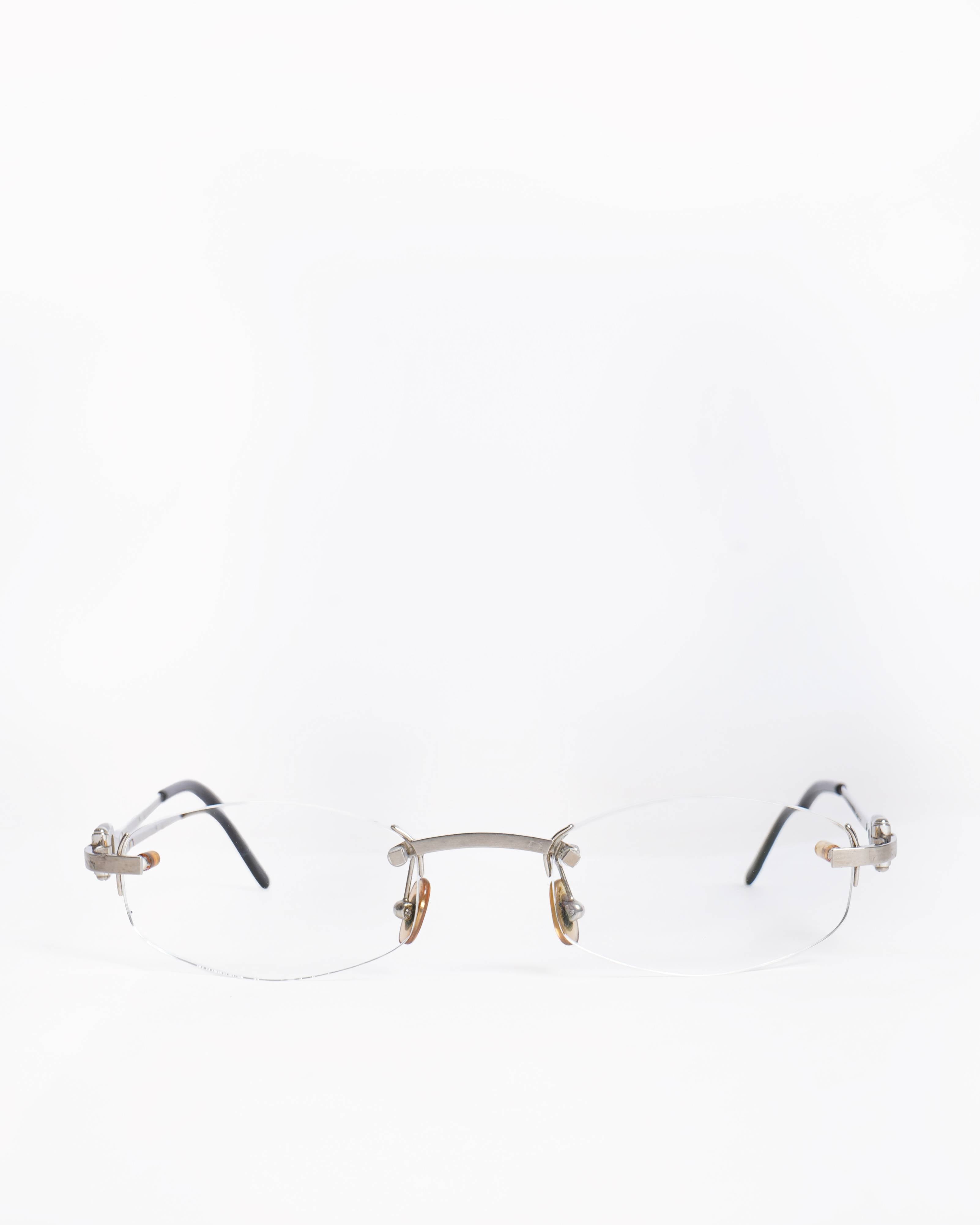 Cartier rectangle frame rimless glasses