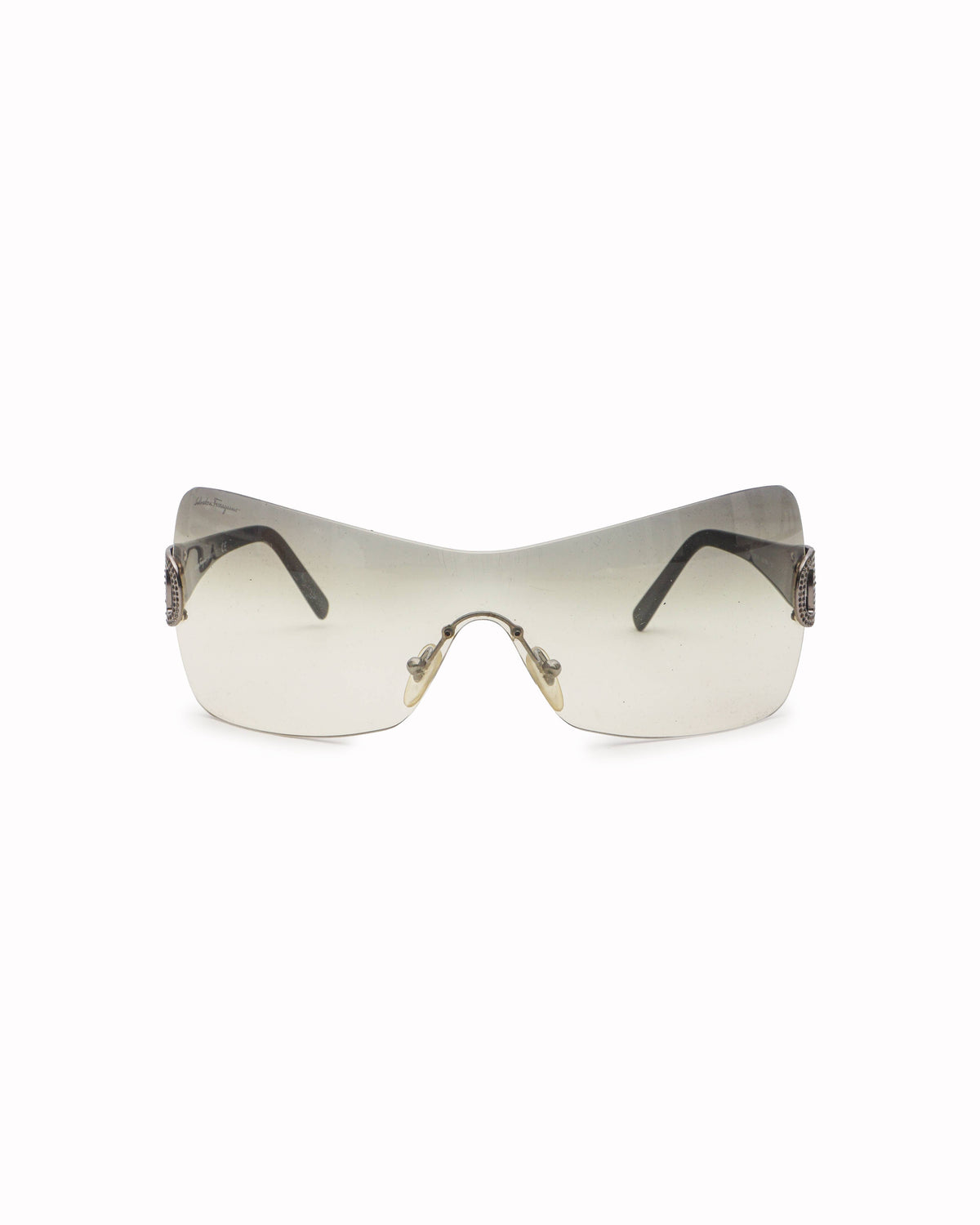 Salvatore Ferragamo Crystal Gancini Shield Sunglasses