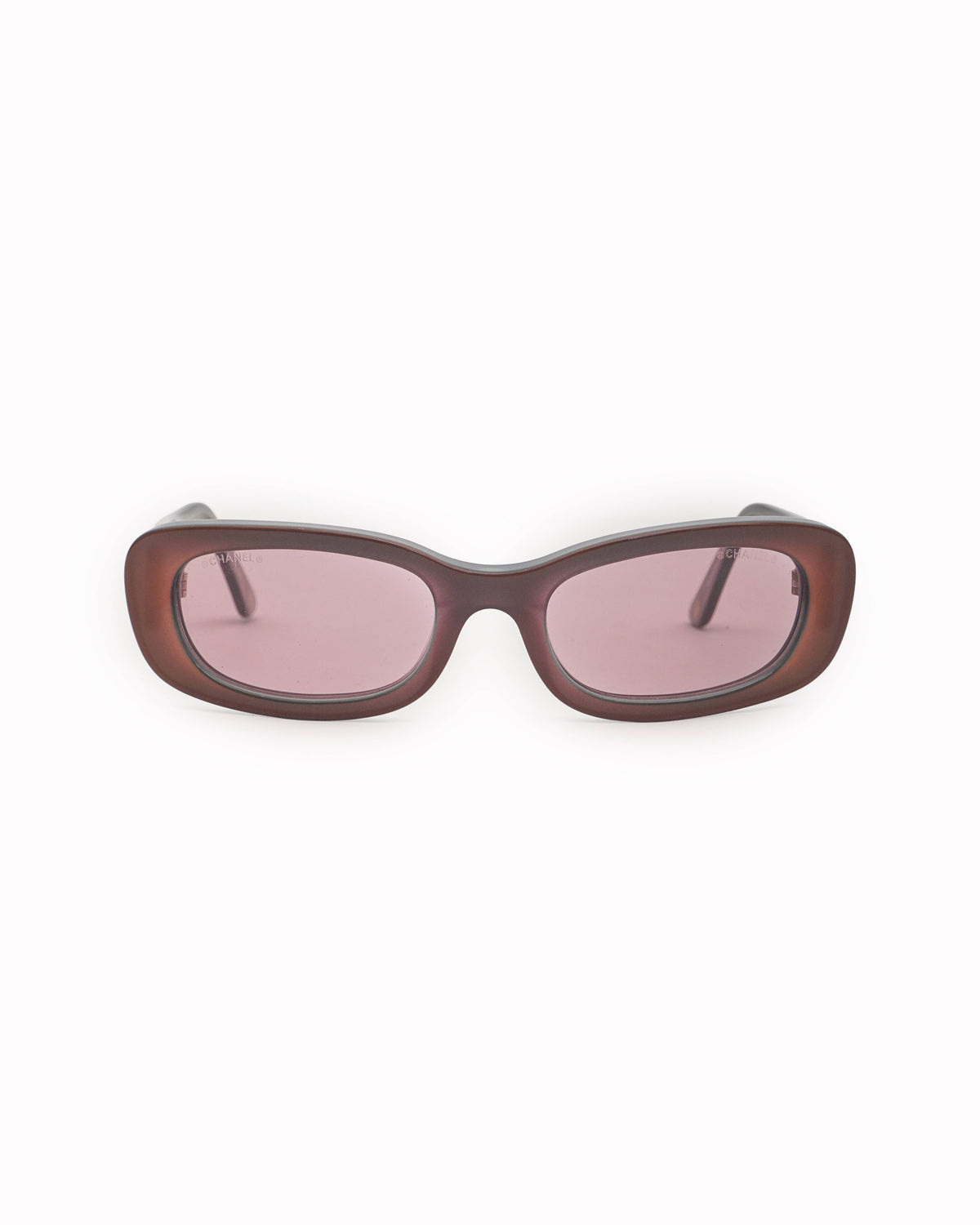 Chanel Iridescent Brown & Pink Oval Sunglasse