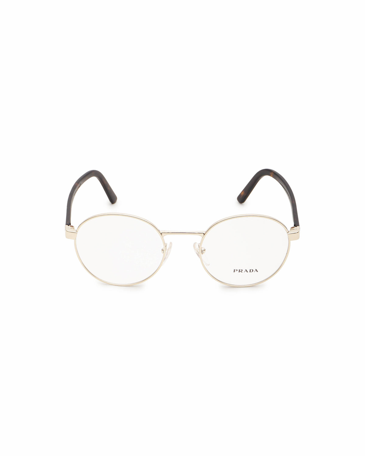 Prada Gold Round Frame Optical Eyeglasses