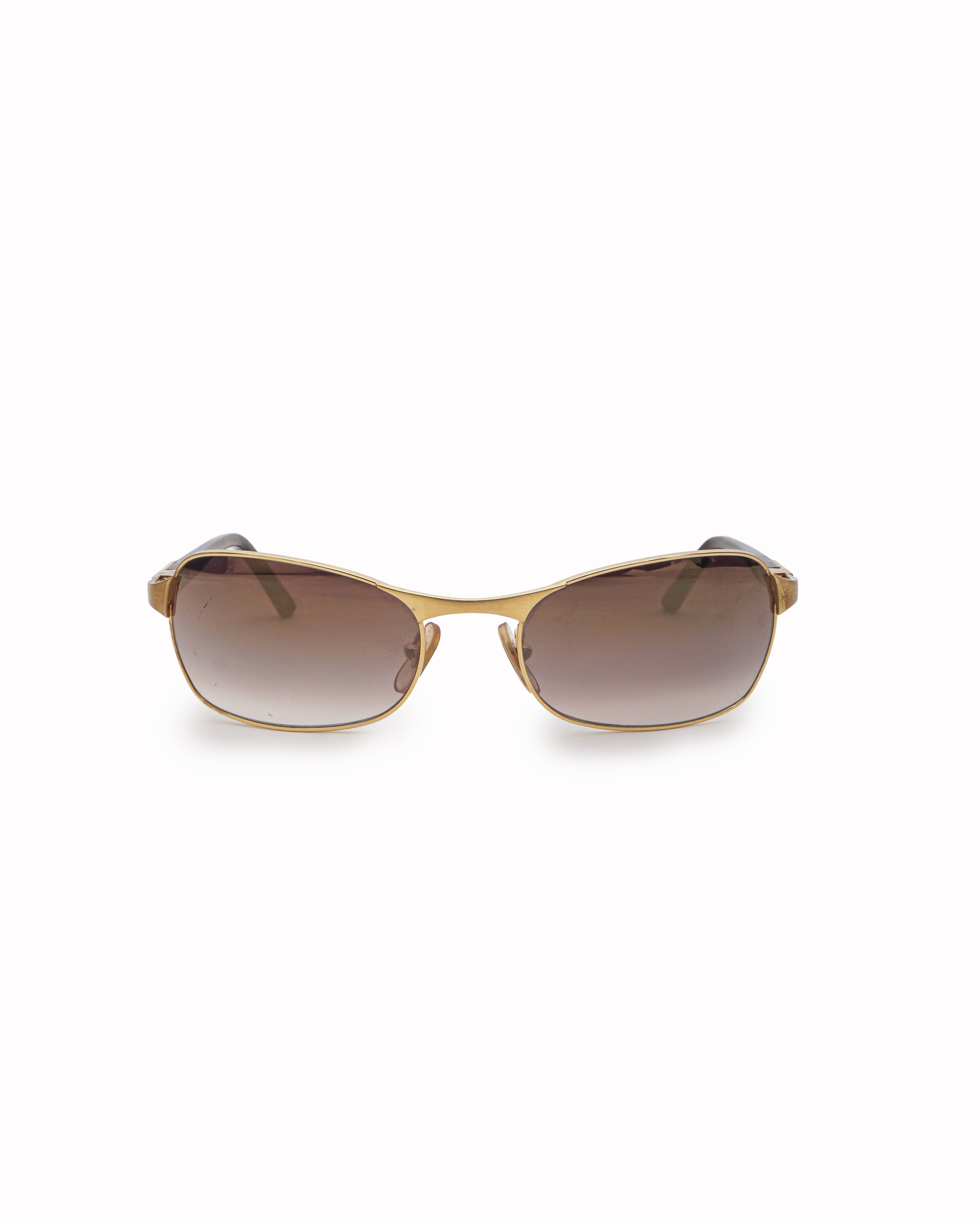 Vintage Cartier Gold-Tone Rimless Pilot Aviator Sunglasses