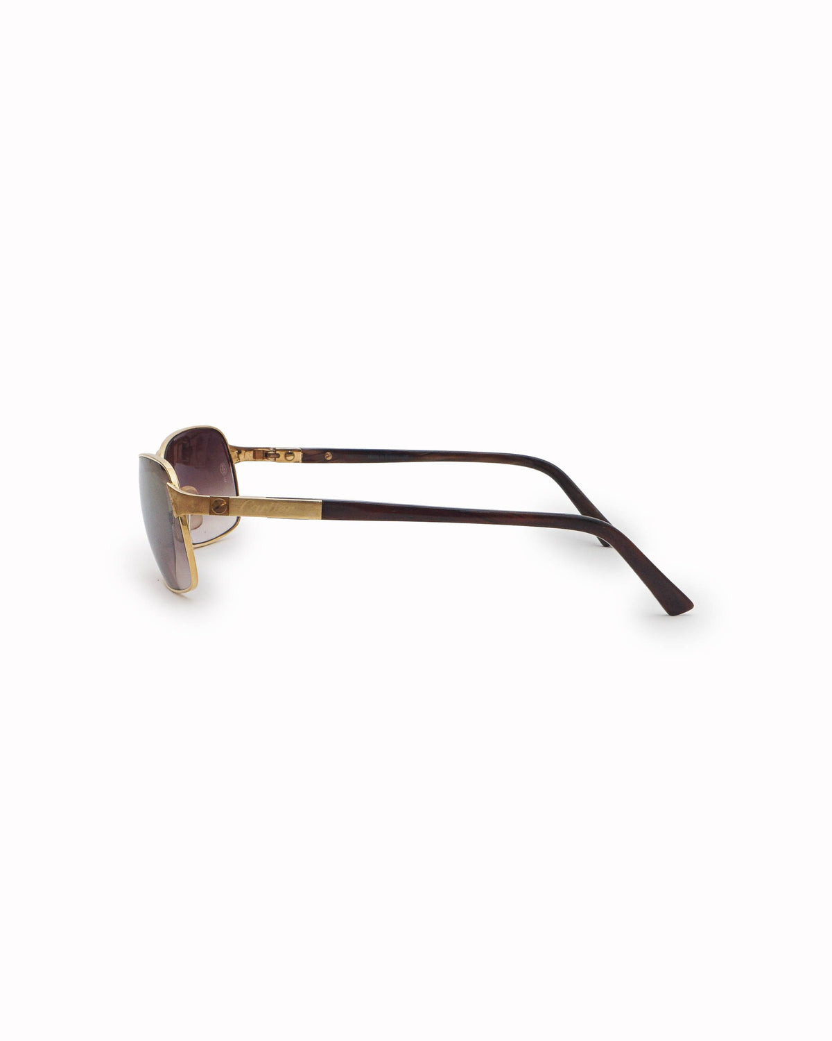 Vintage Cartier Gold-Tone Rimless Pilot Aviator Sunglasses