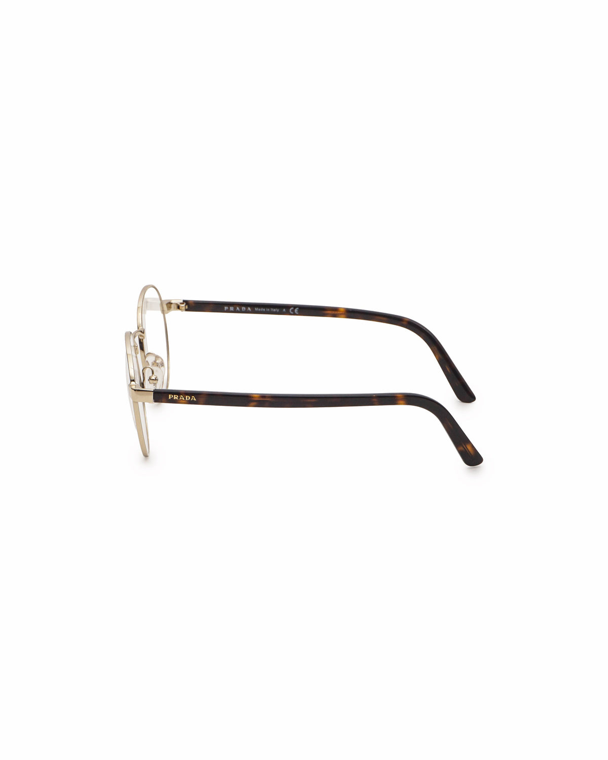 Prada Gold Round Frame Optical Eyeglasses