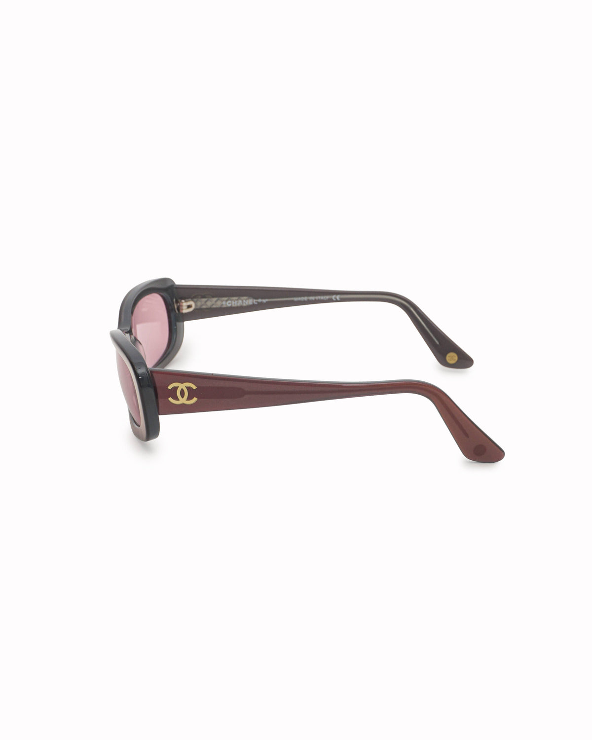Chanel Iridescent Brown & Pink Oval Sunglasse