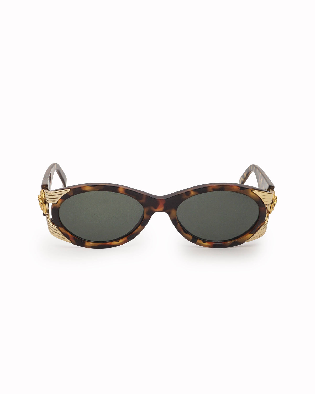 Gianni Versace Vintage Tortoise Shell & Gold Medusa Sunglasses