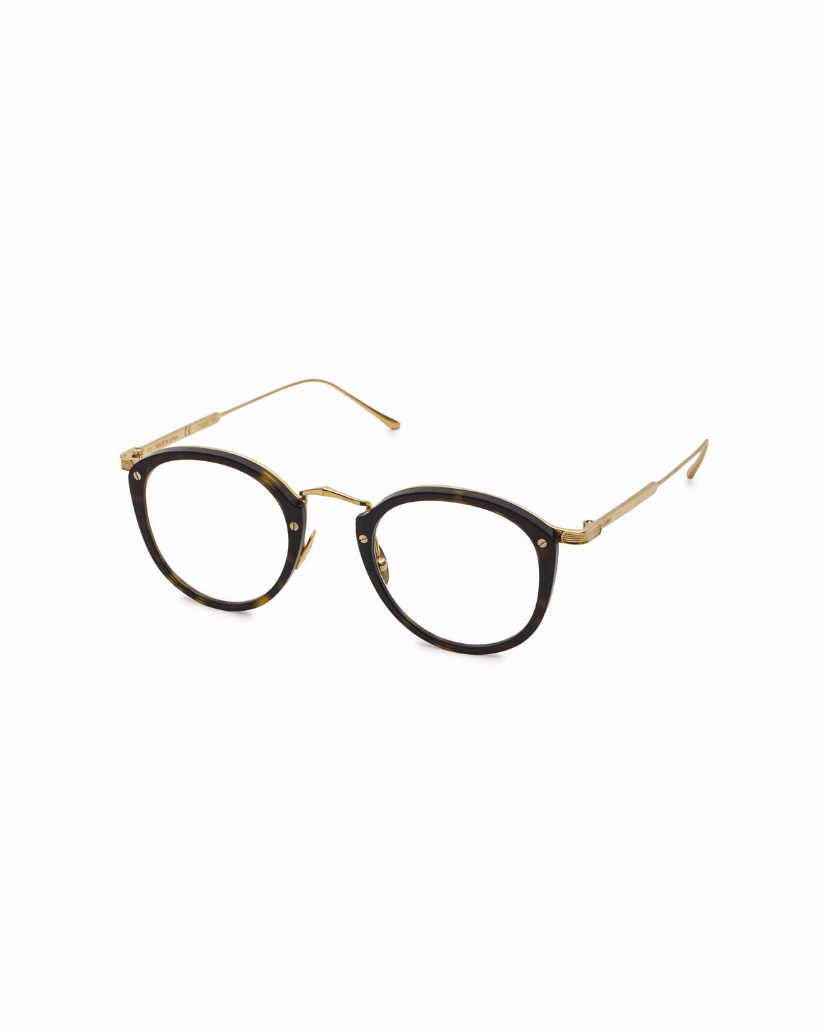 Cartier Santos Tortoiseshell & Gold Round Optical Eyeglasses