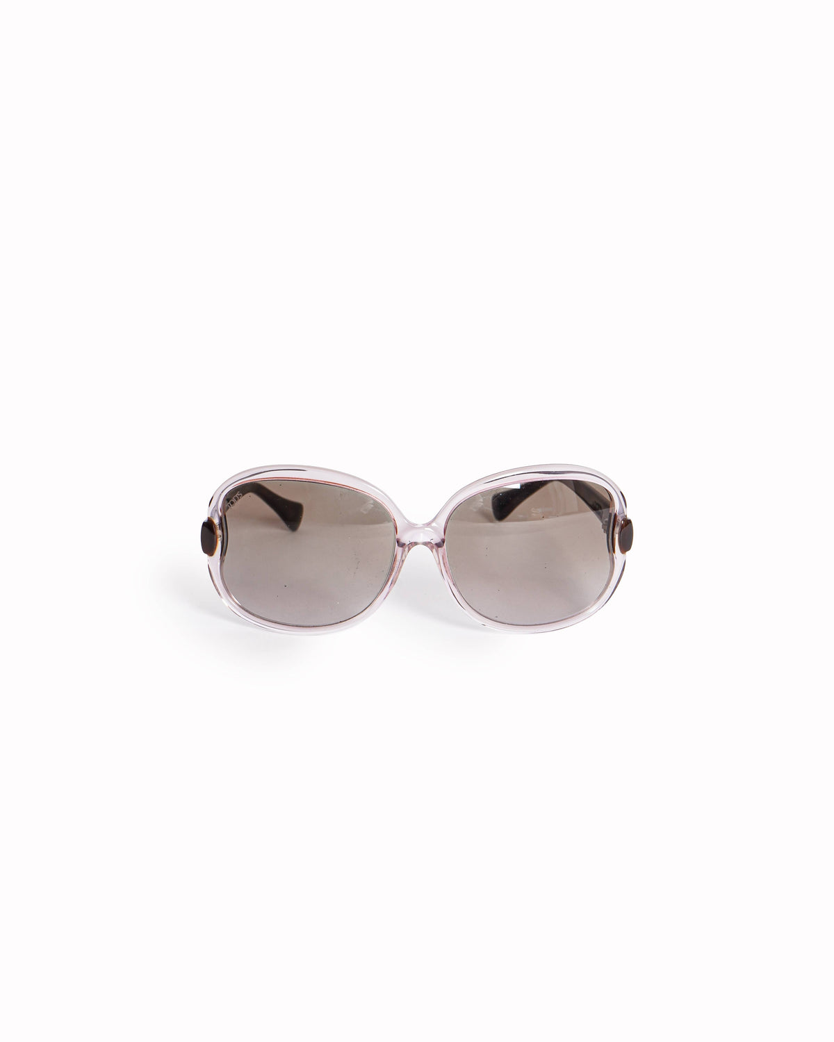 Tod's Translucent Blush Pink Round Oversized Sunglasses