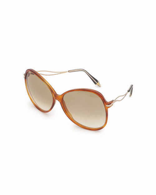 Victoria Beckham Brown Oversized Round Sunglasses