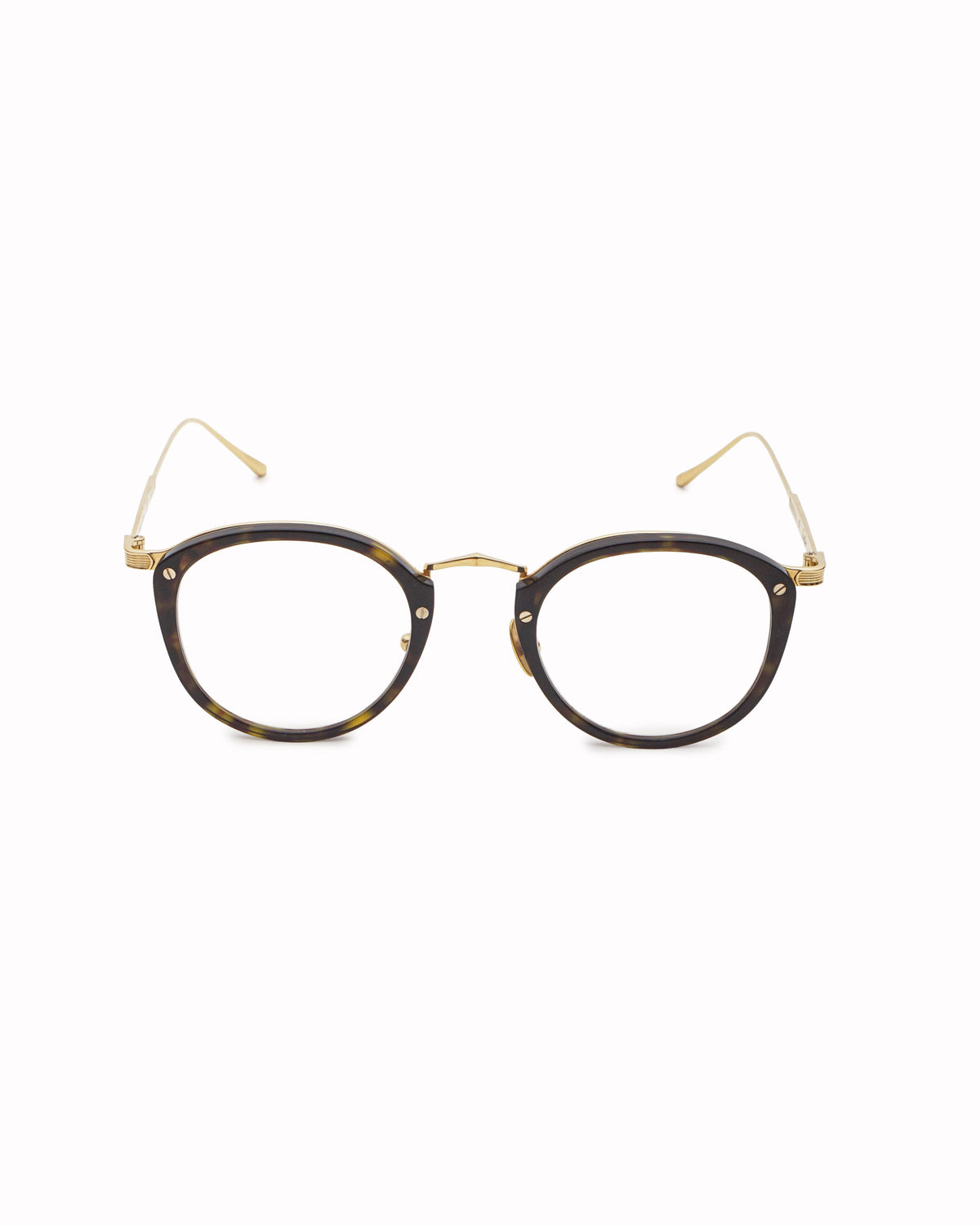 Cartier Santos Tortoiseshell & Gold Round Optical Eyeglasses