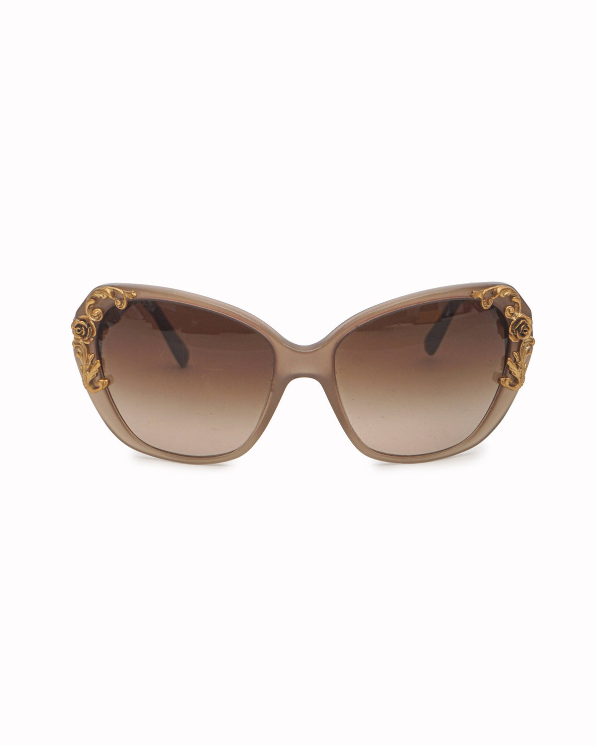Dolce & Gabbana Opal Brown Sicilian Baroque Butterfly Sunglasses