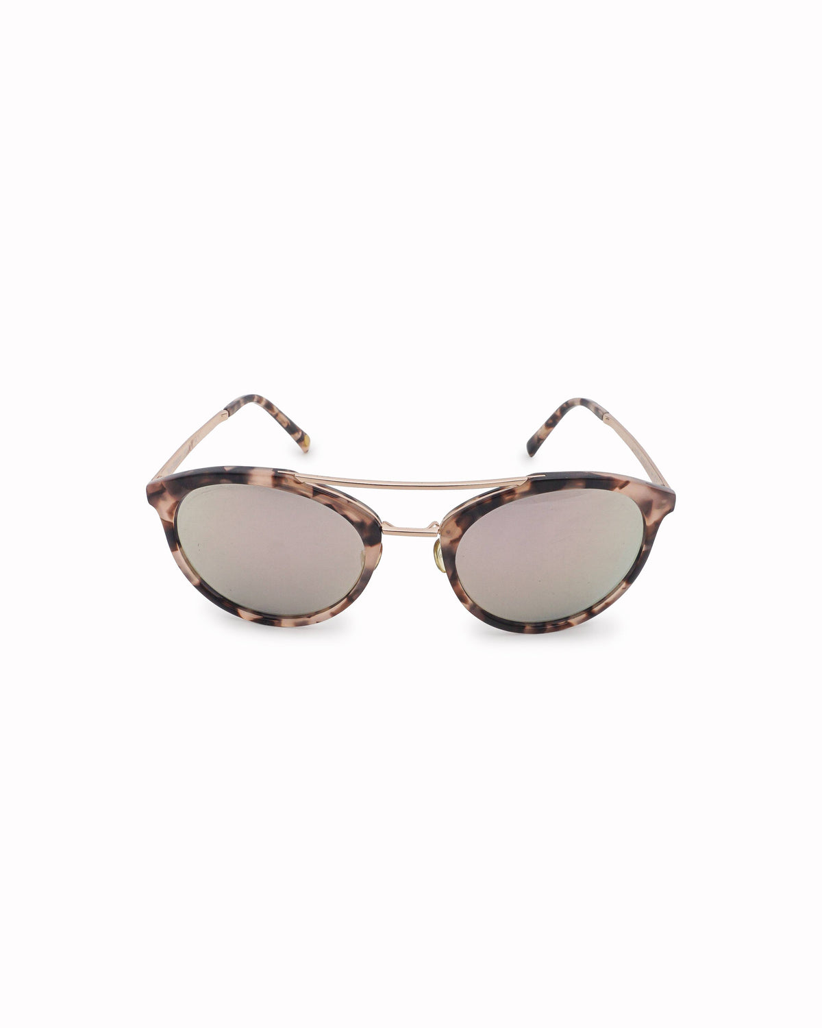 Juicy Couture Tortoiseshell & Gold Round Cat-Eye Mirrored Sunglasses