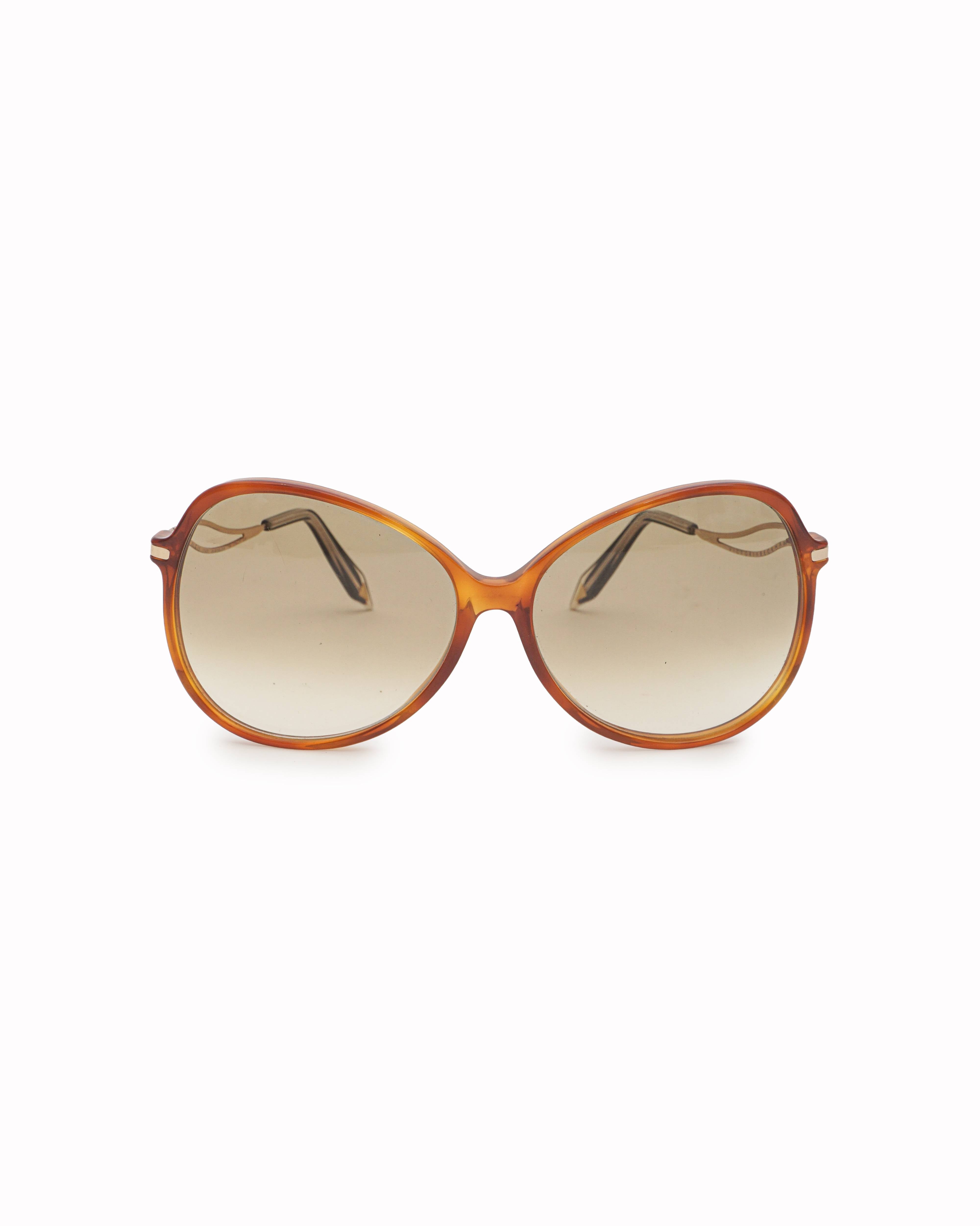Victoria Beckham Brown Oversized Round Sunglasses