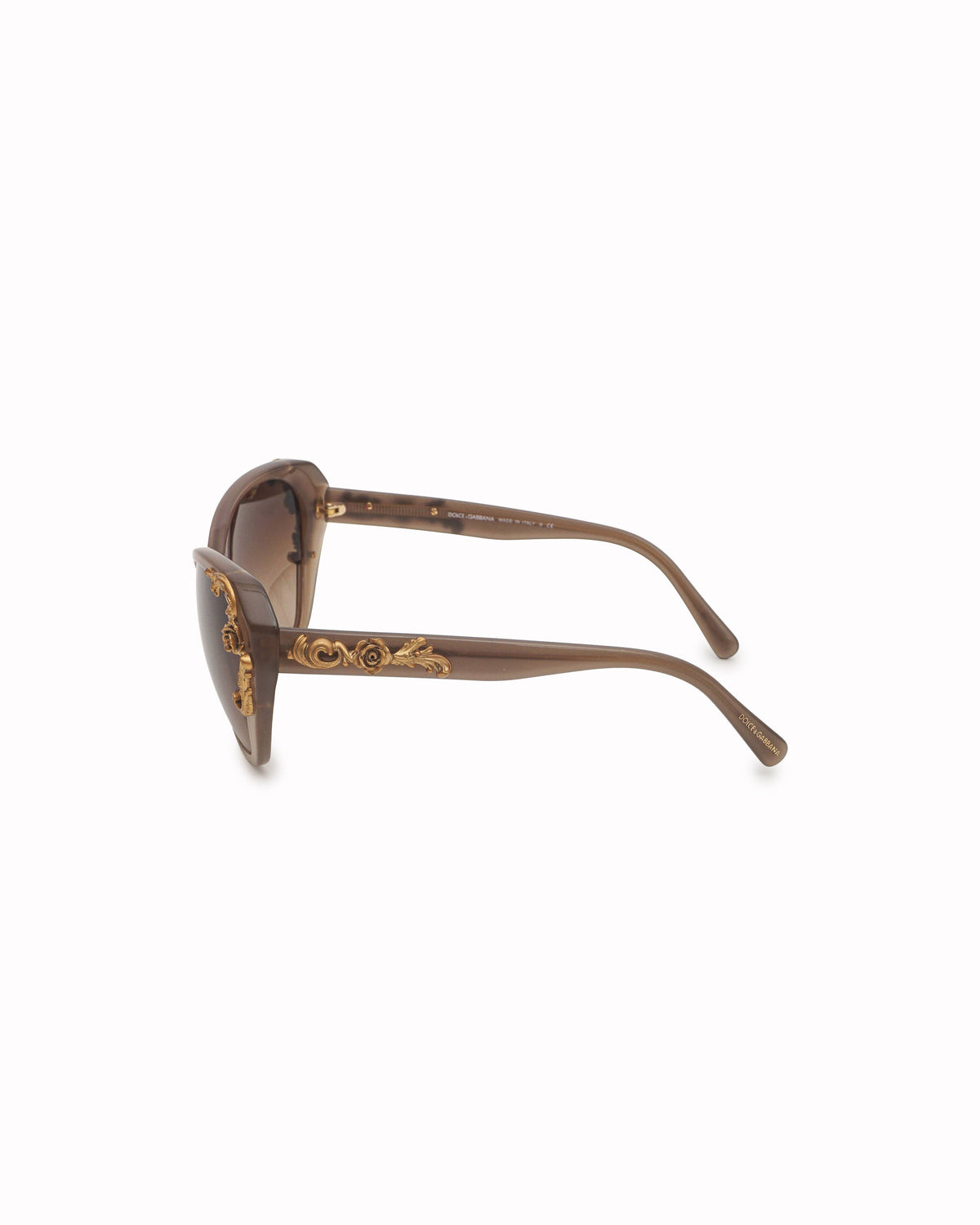 Dolce & Gabbana Opal Brown Sicilian Baroque Butterfly Sunglasses