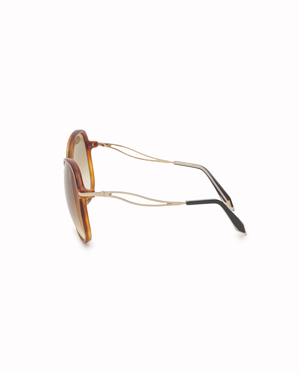 Victoria Beckham Brown Oversized Round Sunglasses