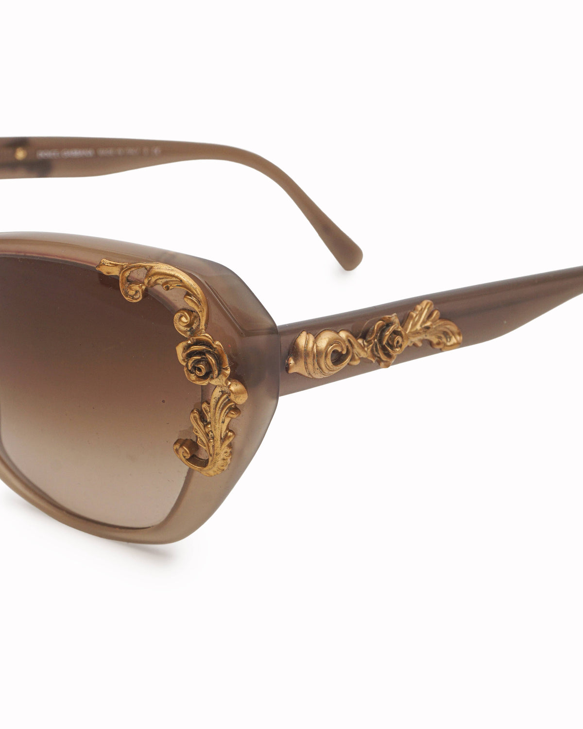 Dolce & Gabbana Opal Brown Sicilian Baroque Butterfly Sunglasses