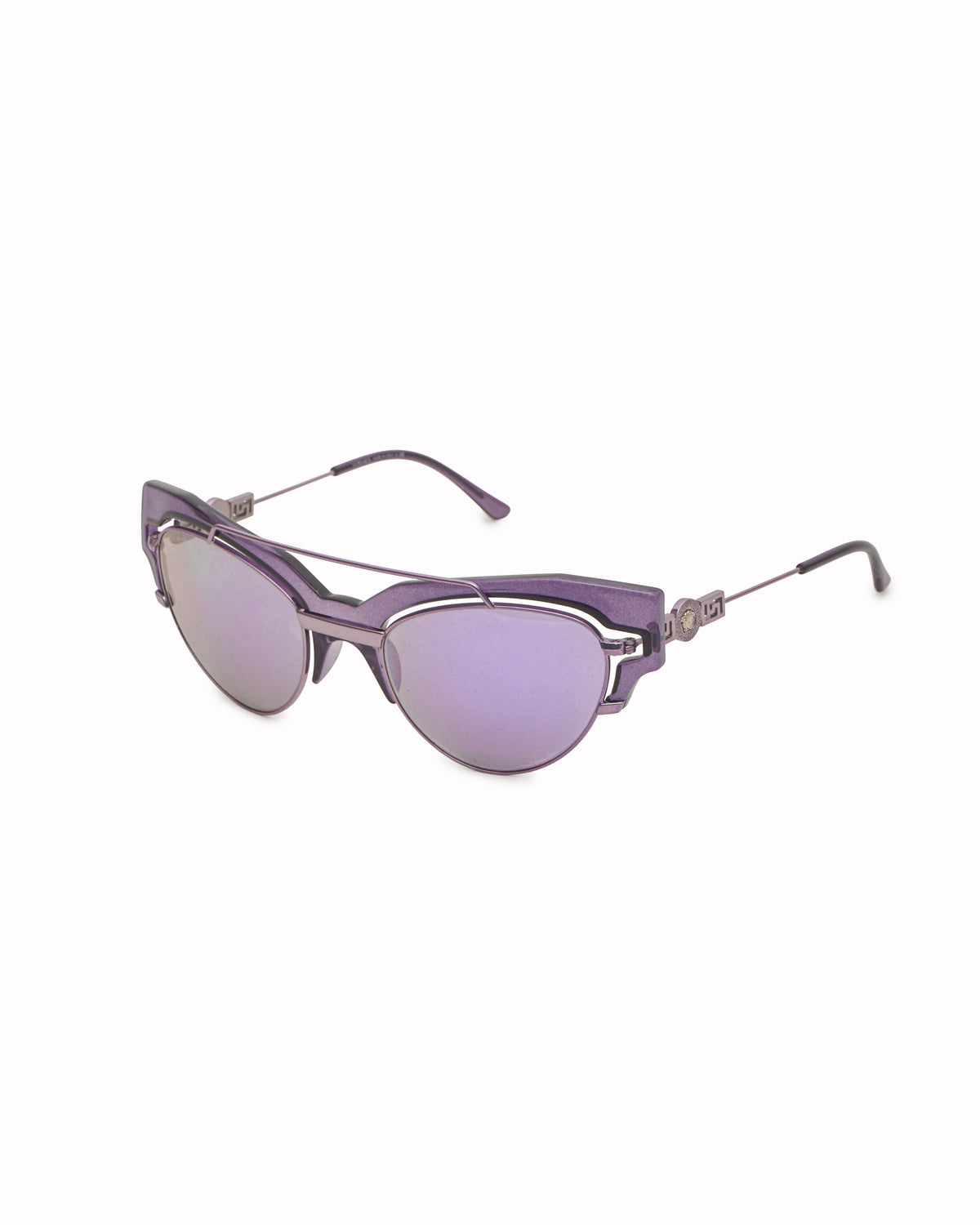 Versace Transparent Violet Metal Butterfly Sunglasses
