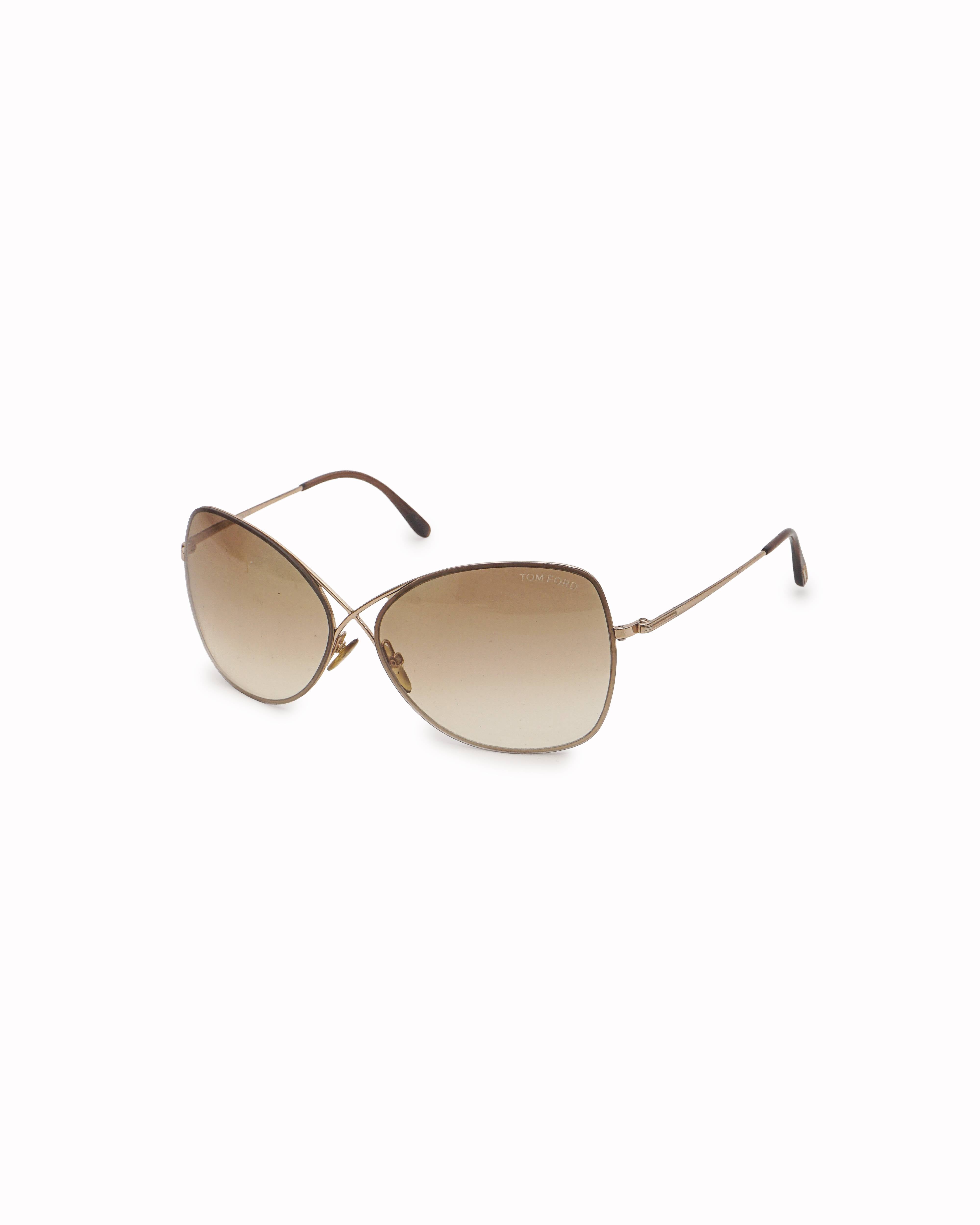 Tom Ford Colette Oversized Gold Butterfly Sunglasses