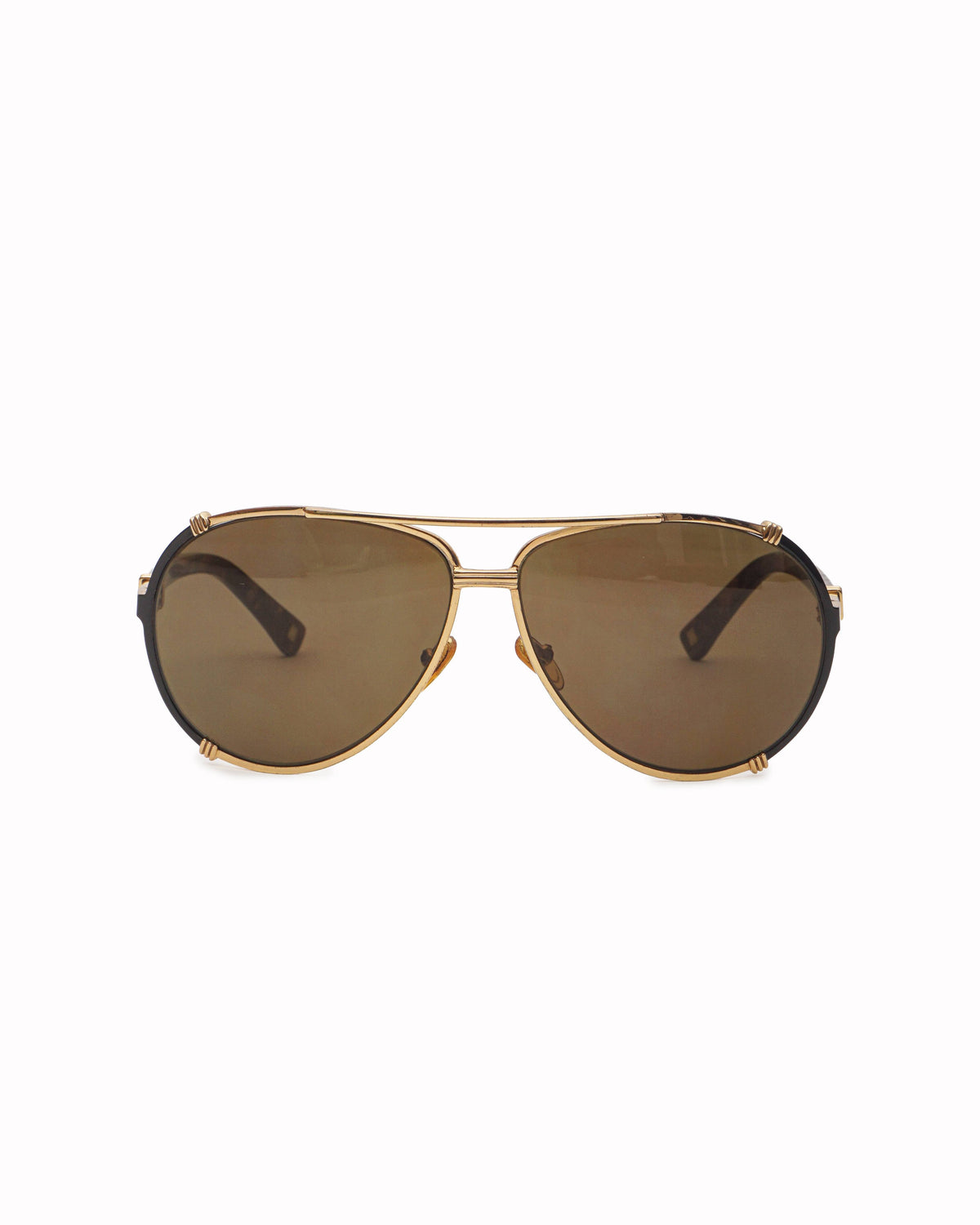 Christian Dior Gold & Tortoiseshell Aviator Sunglasses