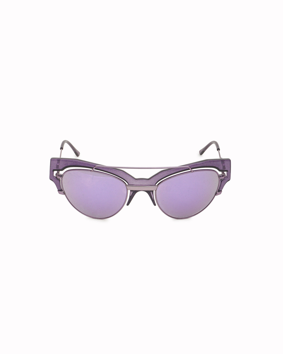 Versace Transparent Violet Metal Butterfly Sunglasses